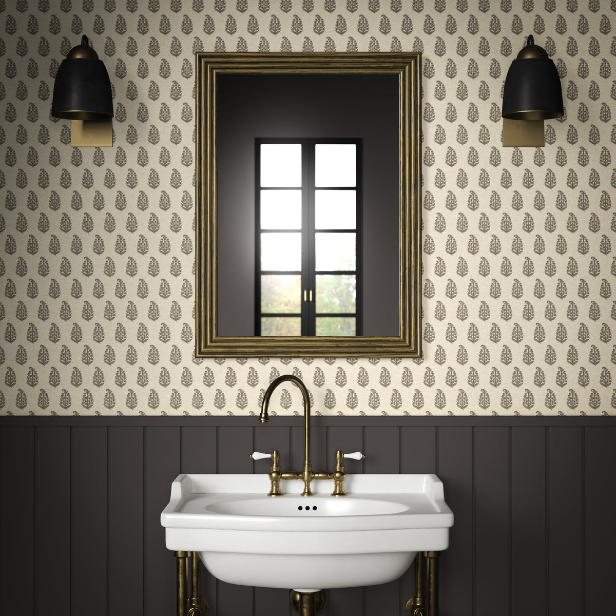Indira Wallpaper in Charcoal color - pattern number PWC100012.21.0 - by The Pure Edit in the Sustainable Wallcovering collection