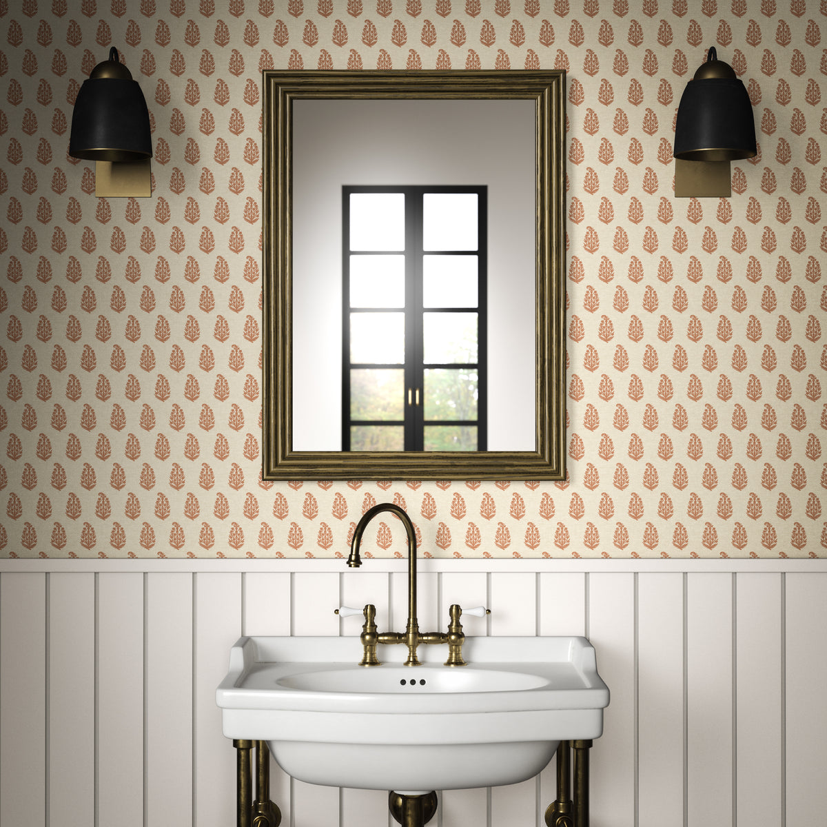 Indira Wallpaper in Rust color - pattern number PWC100012.24.0 - by The Pure Edit in the Sustainable Wallcovering collection