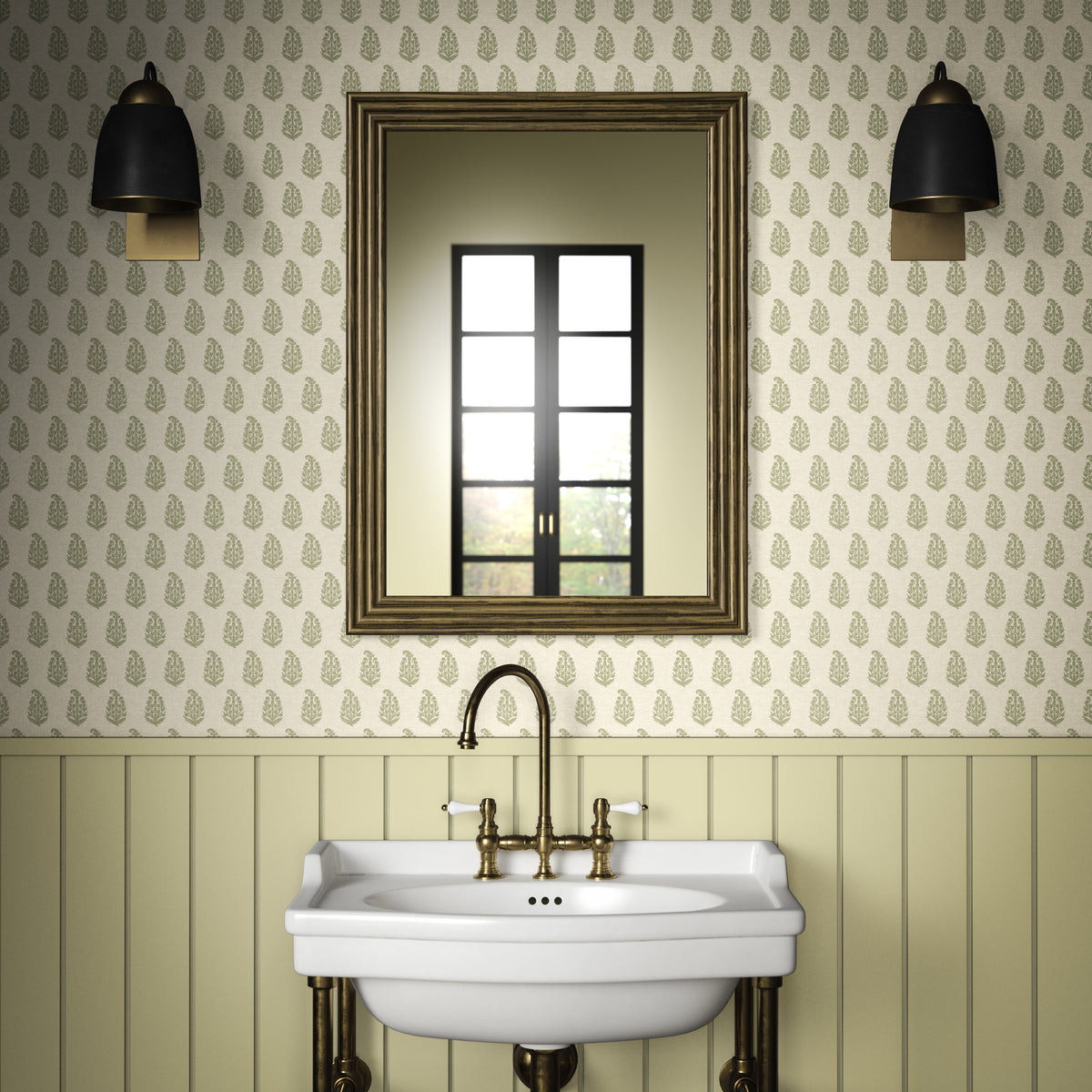 Indira Wallpaper in Sage color - pattern number PWC100012.30.0 - by The Pure Edit in the Sustainable Wallcovering collection