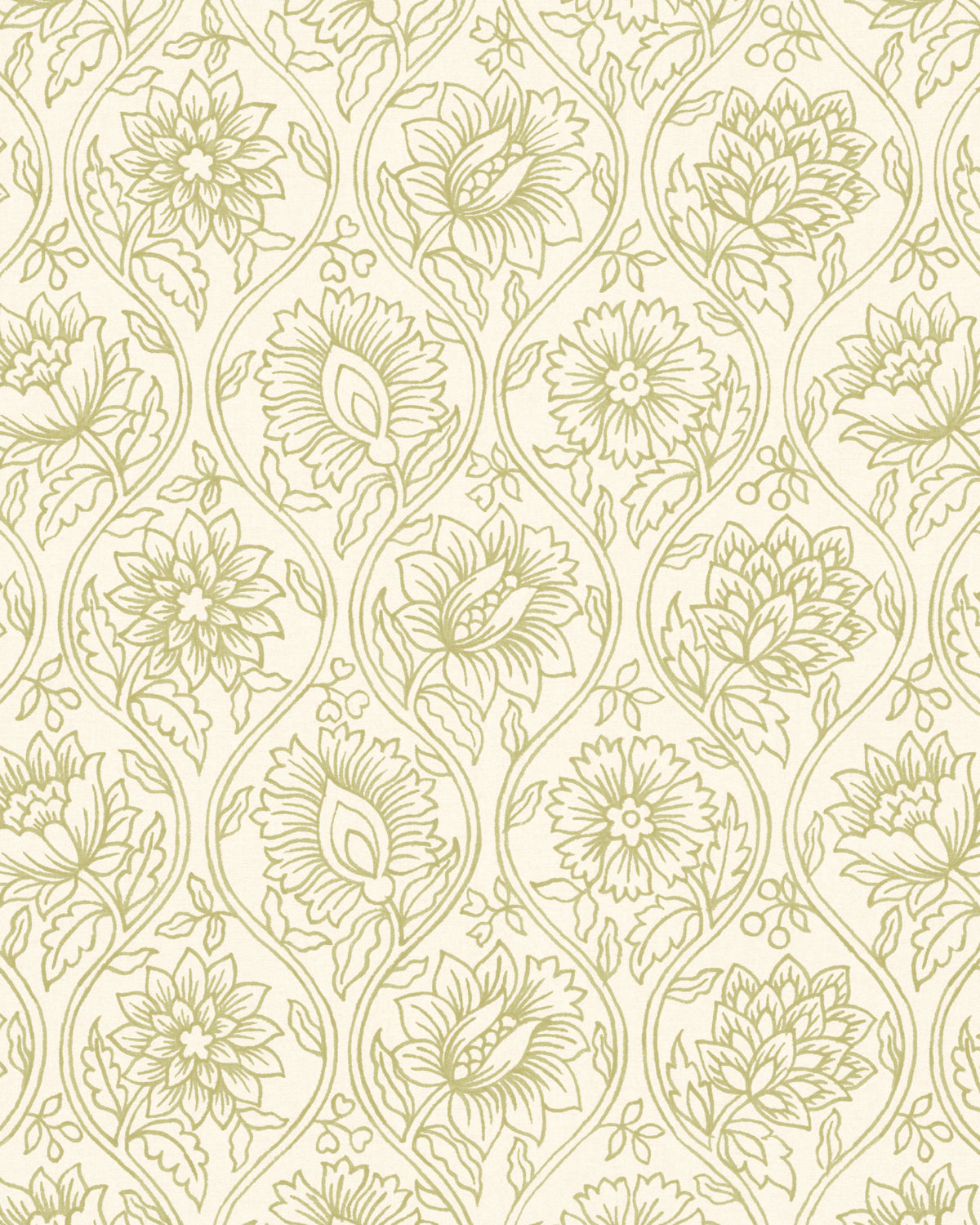 Lotus Wallpaper in Moss color - pattern number PWC100013.23.0 - by The Pure Edit in the Sustainable Wallcovering collection