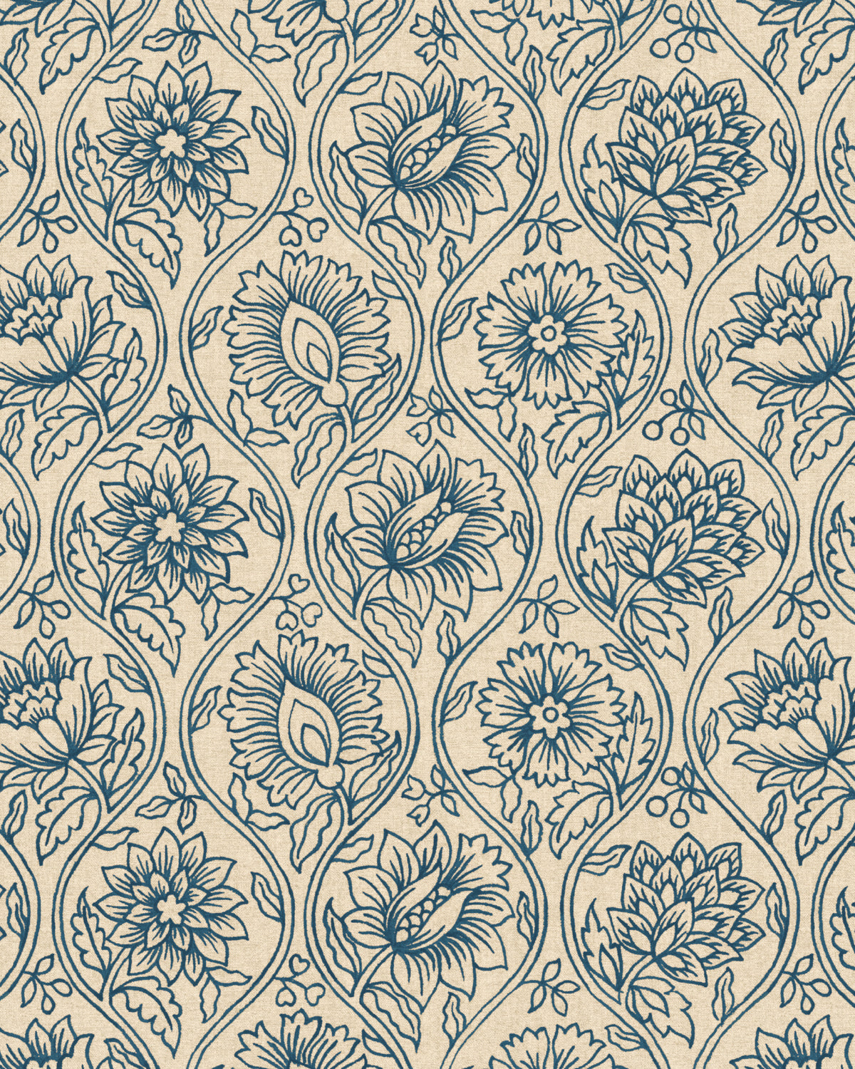 Lotus Wallpaper in Midnight color - pattern number PWC100013.50.0 - by The Pure Edit in the Sustainable Wallcovering collection