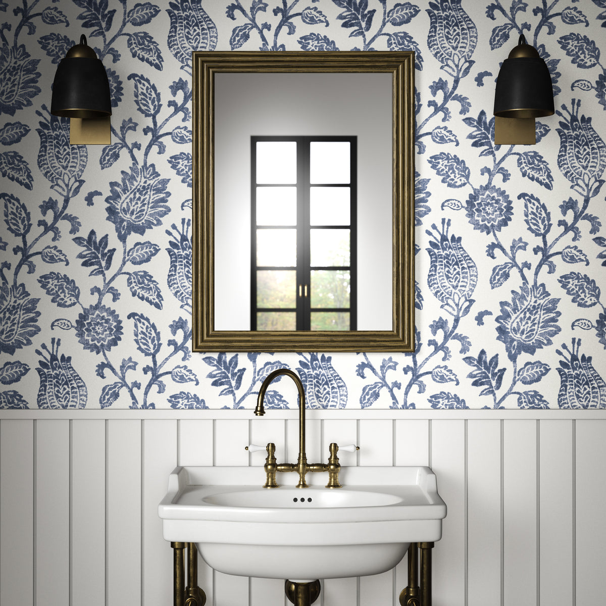 Palais Wallpaper in Indigo color - pattern number PWC100018.50.0 - by The Pure Edit in the Sustainable Wallcovering collection