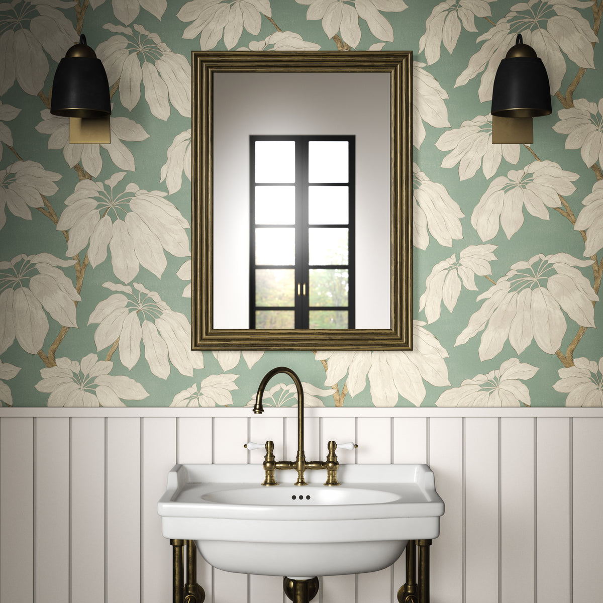 Pondicherry Wallpaper in Soft Teal color - pattern number PWC100019.35.0 - by The Pure Edit in the Sustainable Wallcovering collection