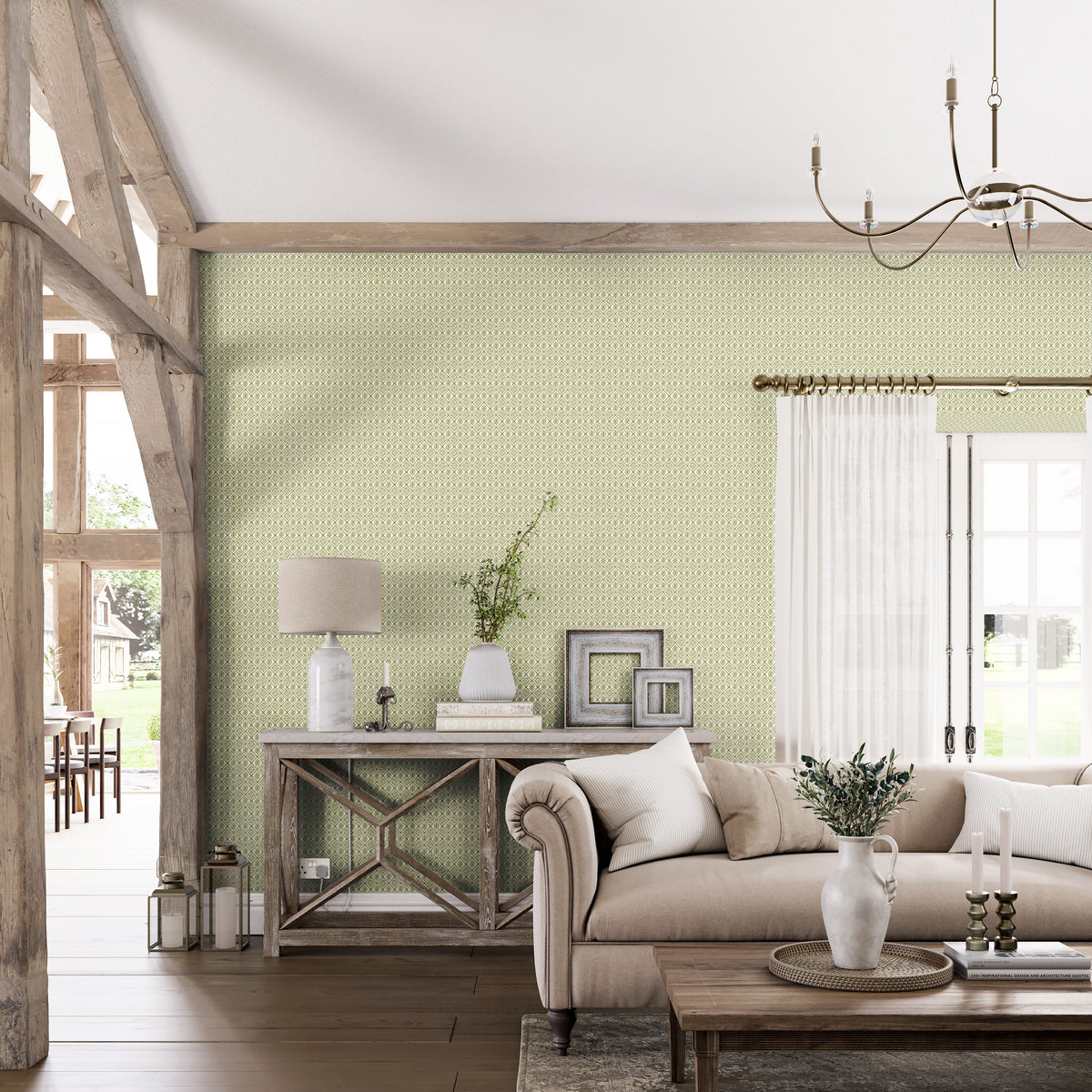 Sumana Wallpaper in Moss color - pattern number PWC100021.23.0 - by The Pure Edit in the Sustainable Wallcovering collection