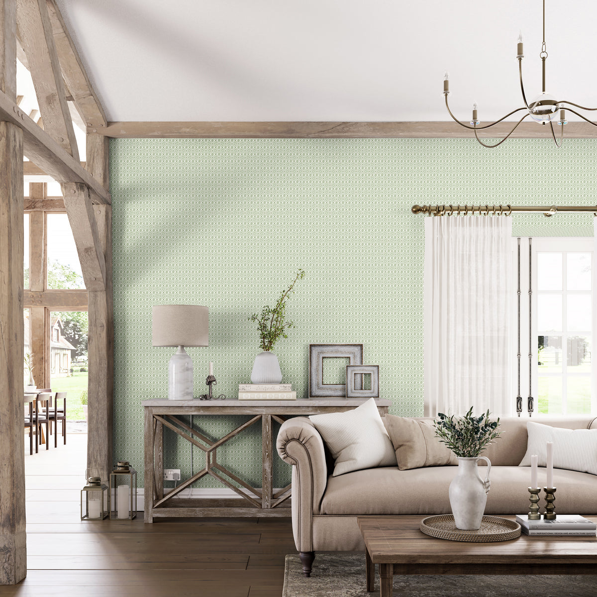 Sumana Wallpaper in Sage color - pattern number PWC100021.30.0 - by The Pure Edit in the Sustainable Wallcovering collection