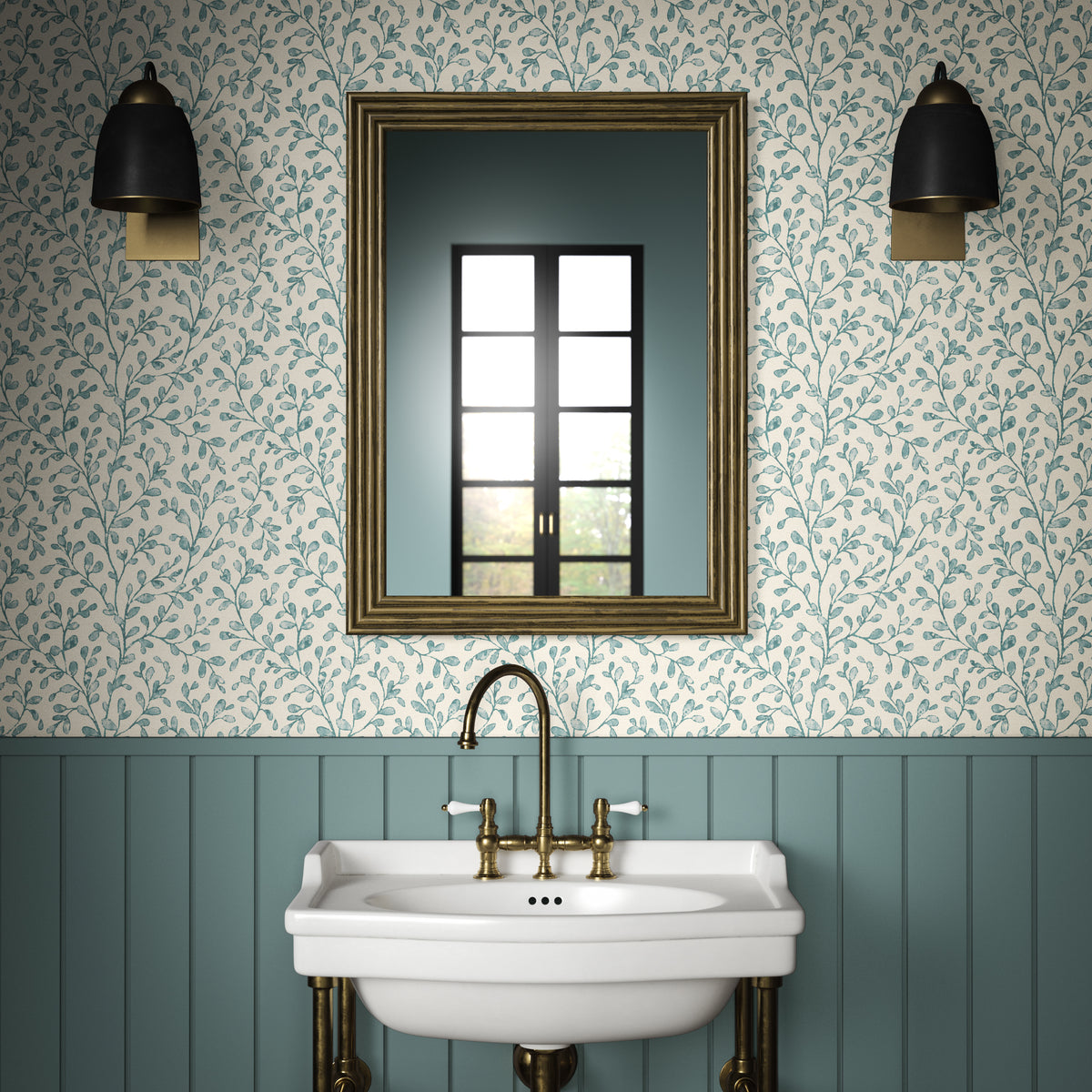 Taree Wallpaper in Teal color - pattern number PWC100022.35.0 - by The Pure Edit in the Sustainable Wallcovering collection
