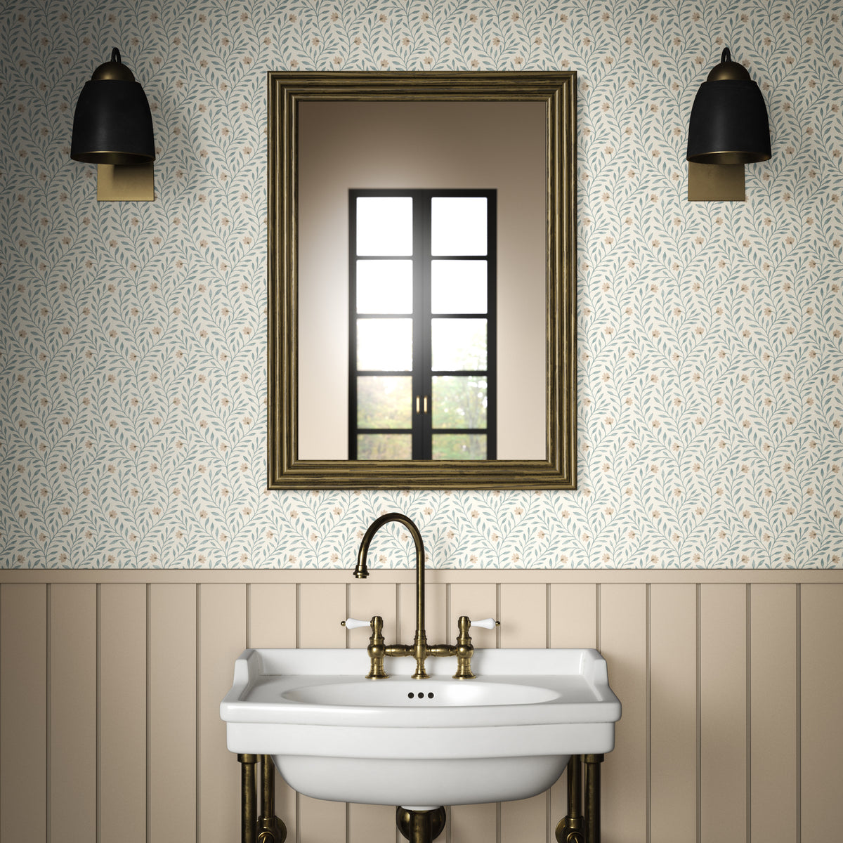 Yasmina Wallpaper in Soft Blue color - pattern number PWC100026.516.0 - by The Pure Edit in the Sustainable Wallcovering collection