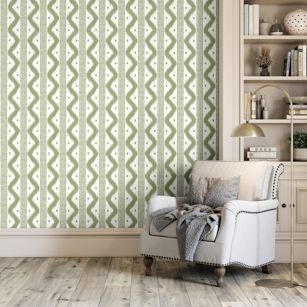 Zena Wallpaper in Fennel color - pattern number PWC100027.34.0 - by The Pure Edit in the Sustainable Wallcovering collection