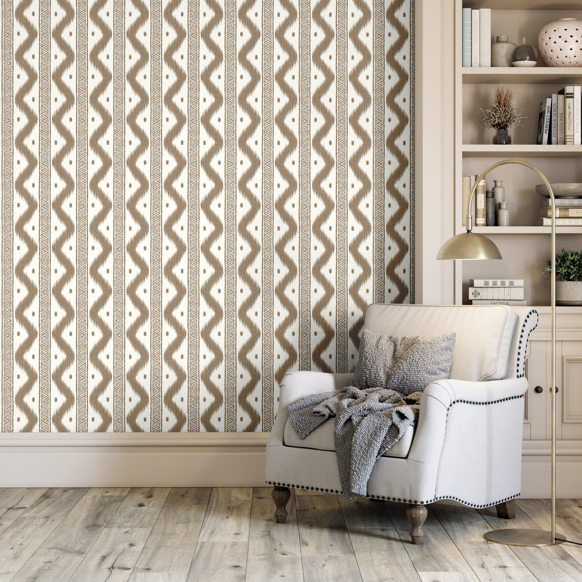 Zena Wallpaper in Cocoa color - pattern number PWC100027.6.0 - by The Pure Edit in the Sustainable Wallcovering collection