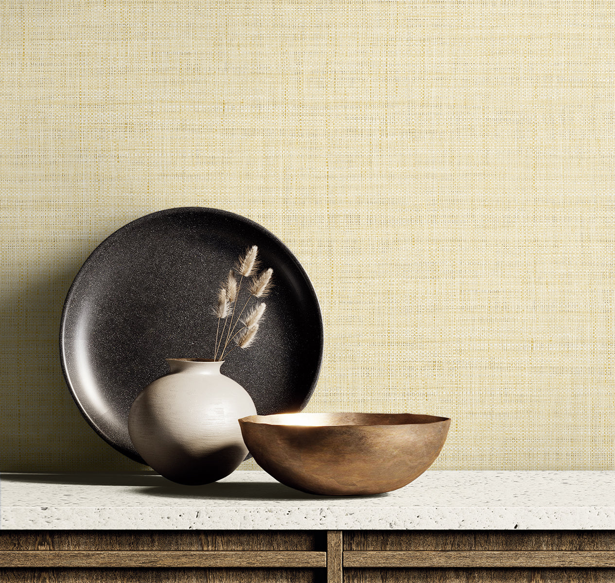 Harvest Twine wallpaper in tan color - pattern number RA40105 - by Seabrook in the Raffia collection