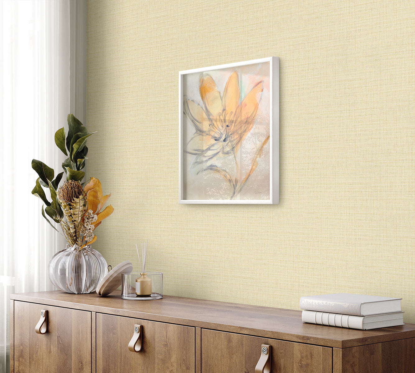Harvest Twine wallpaper in tan color - pattern number RA40105 - by Seabrook in the Raffia collection