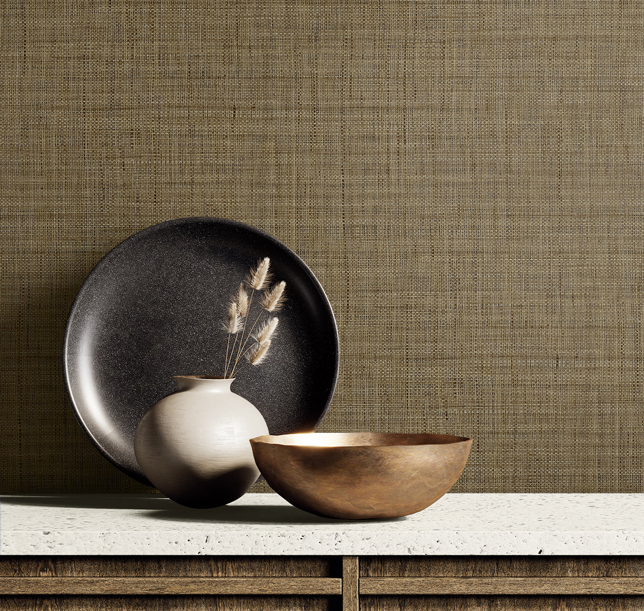 Harvest Twine wallpaper in mocha color - pattern number RA40108 - by Seabrook in the Raffia collection