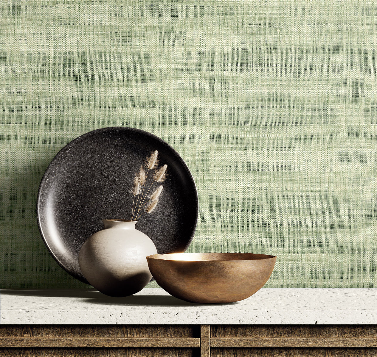 Harvest Twine wallpaper in sea grass color - pattern number RA40133 - by Seabrook in the Raffia collection