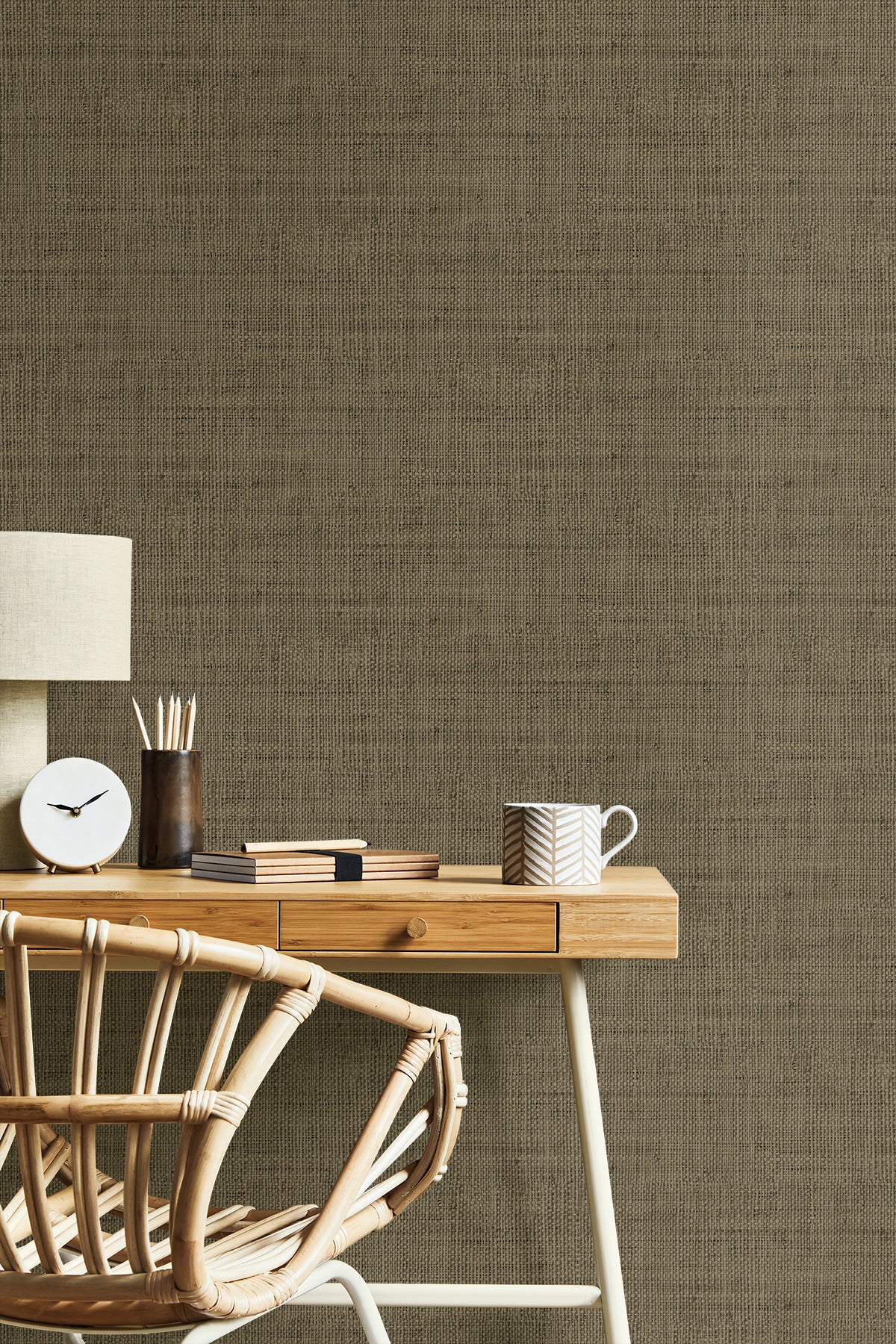 Wild Bind wallpaper in coffee color - pattern number RA40316 - by Seabrook in the Raffia collection