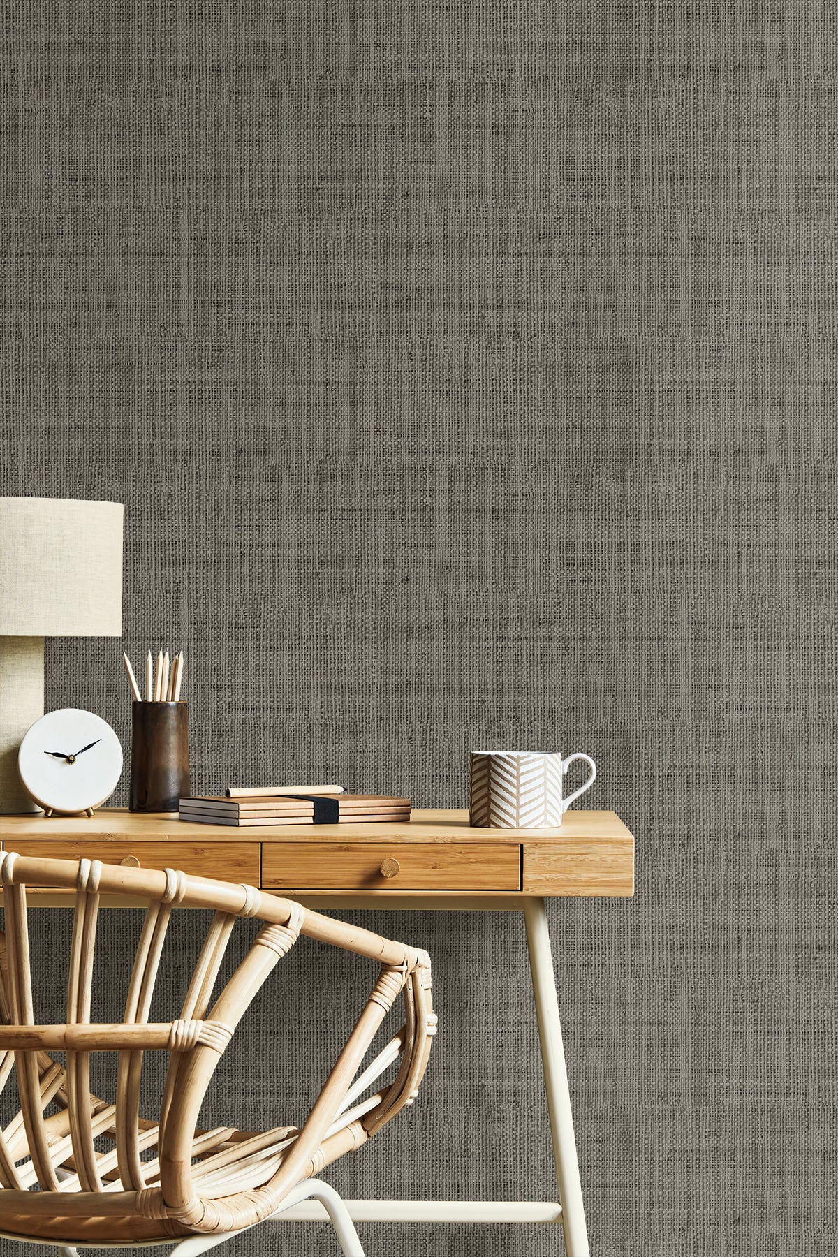 Wild Bind wallpaper in grey storm color - pattern number RA40319 - by Seabrook in the Raffia collection