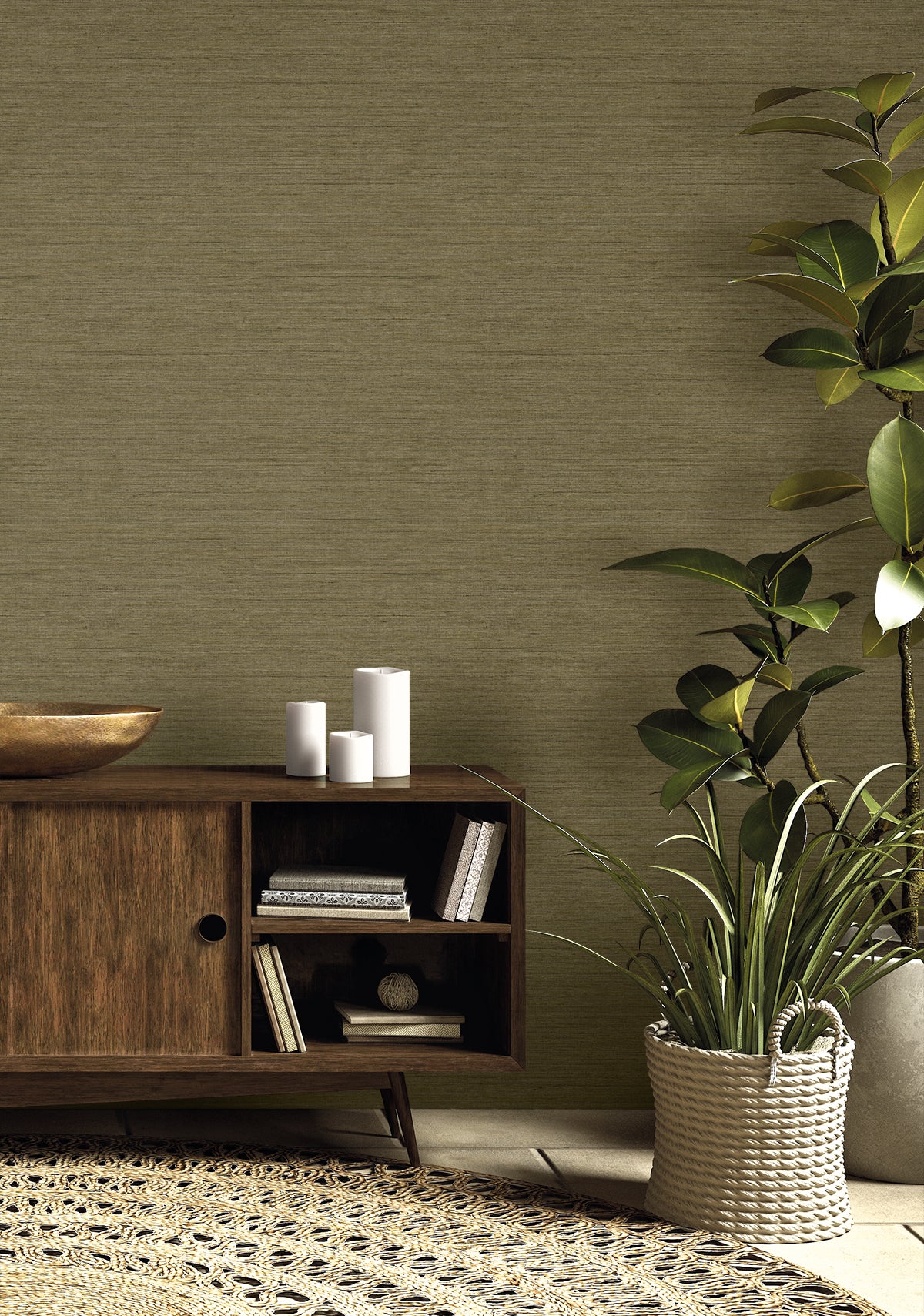 Threaded wallpaper in burlap color - pattern number RA40902 - by Seabrook in the Raffia collection