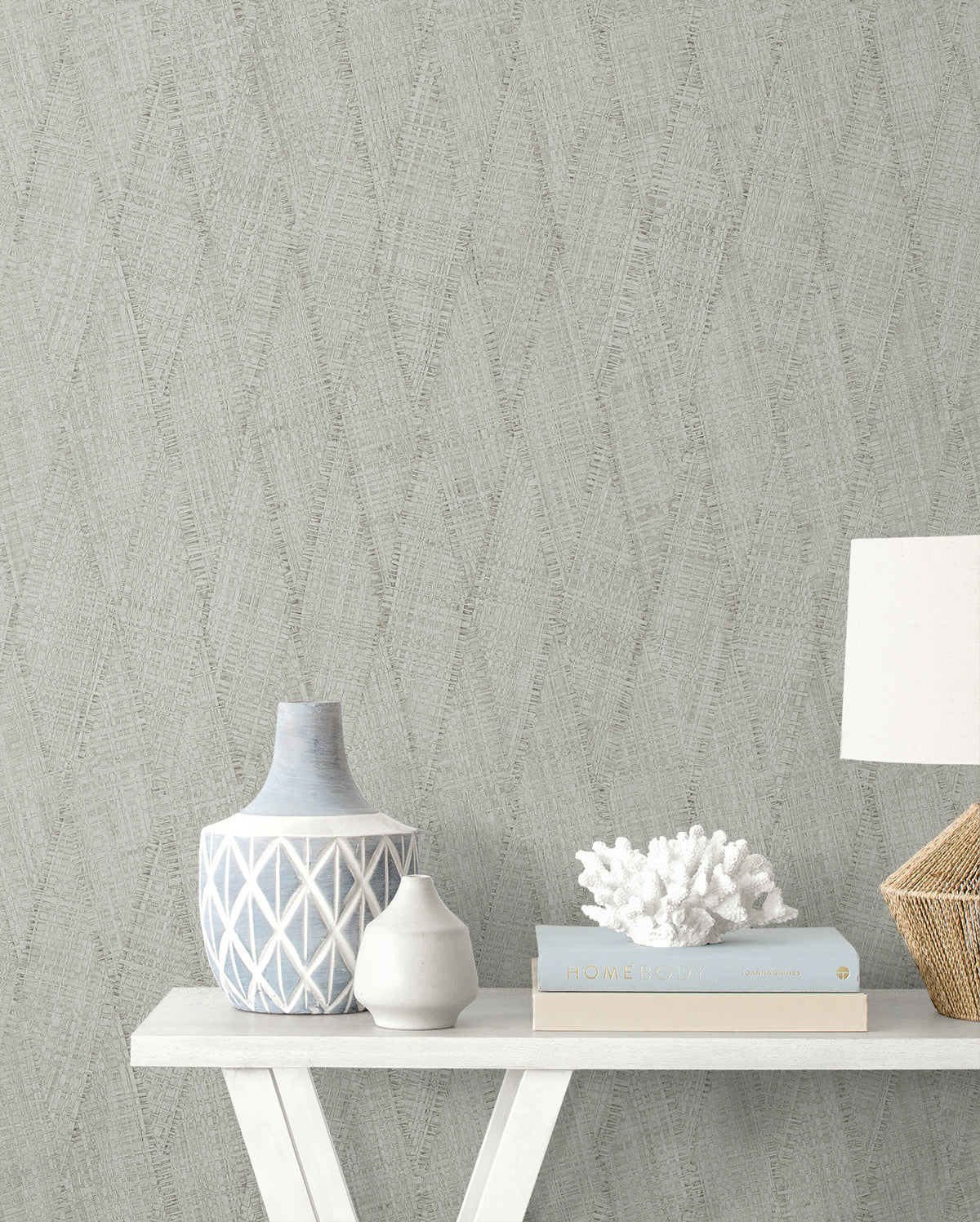 Sun Woven wallpaper in fog color - pattern number RA41207 - by Seabrook in the Raffia collection
