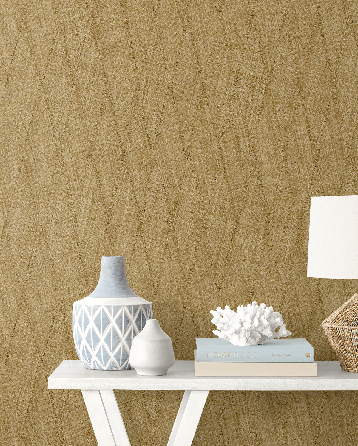 Sun Woven wallpaper in tawny brown color - pattern number RA41210 - by Seabrook in the Raffia collection
