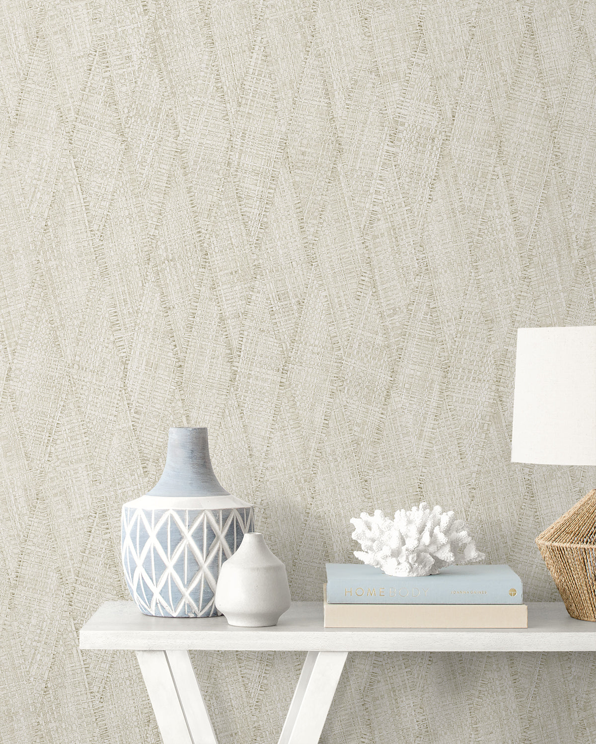 Sun Woven wallpaper in dove color - pattern number RA41211 - by Seabrook in the Raffia collection