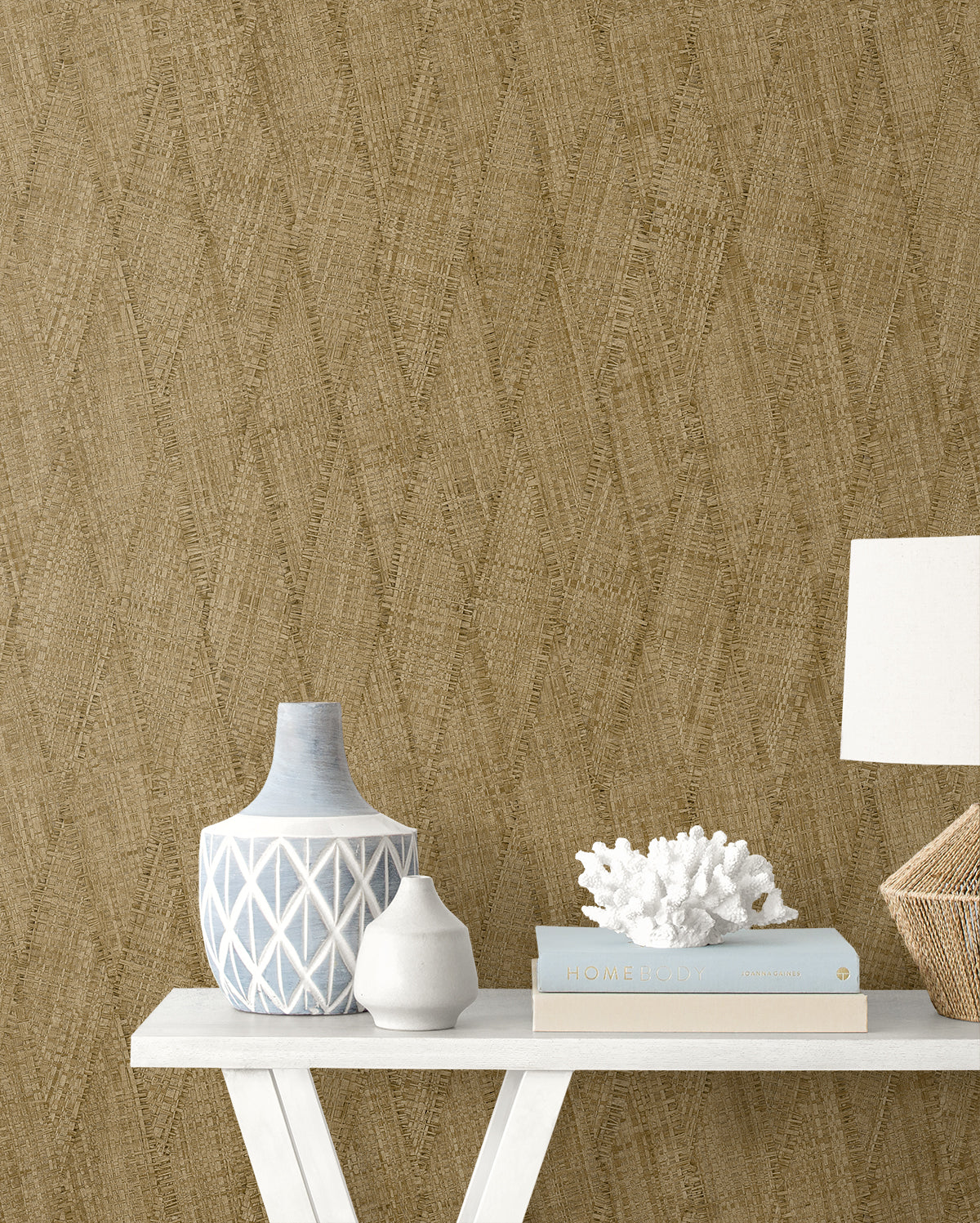 Sun Woven wallpaper in camel color - pattern number RA41215 - by Seabrook in the Raffia collection