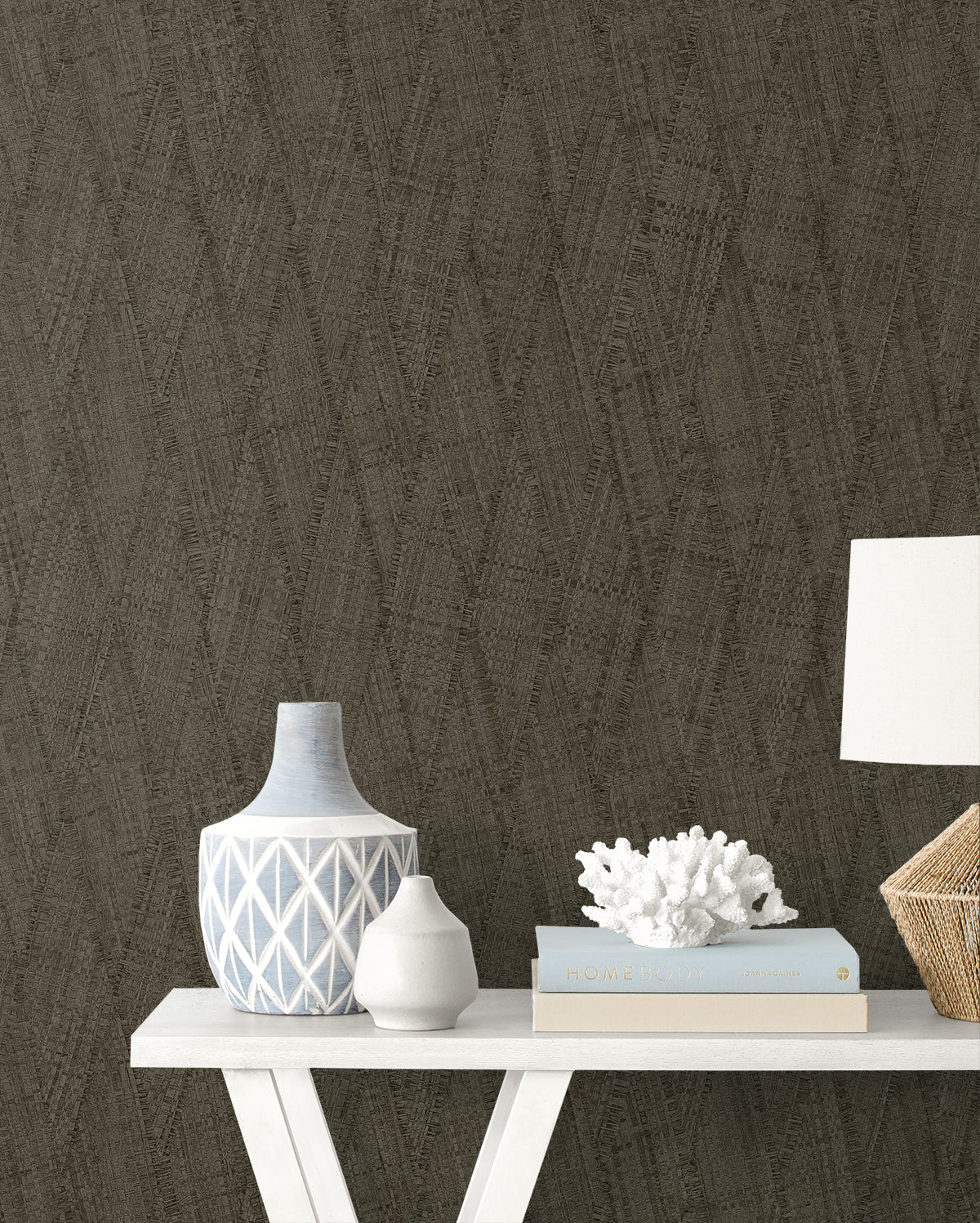 Sun Woven wallpaper in clove color - pattern number RA41217 - by Seabrook in the Raffia collection