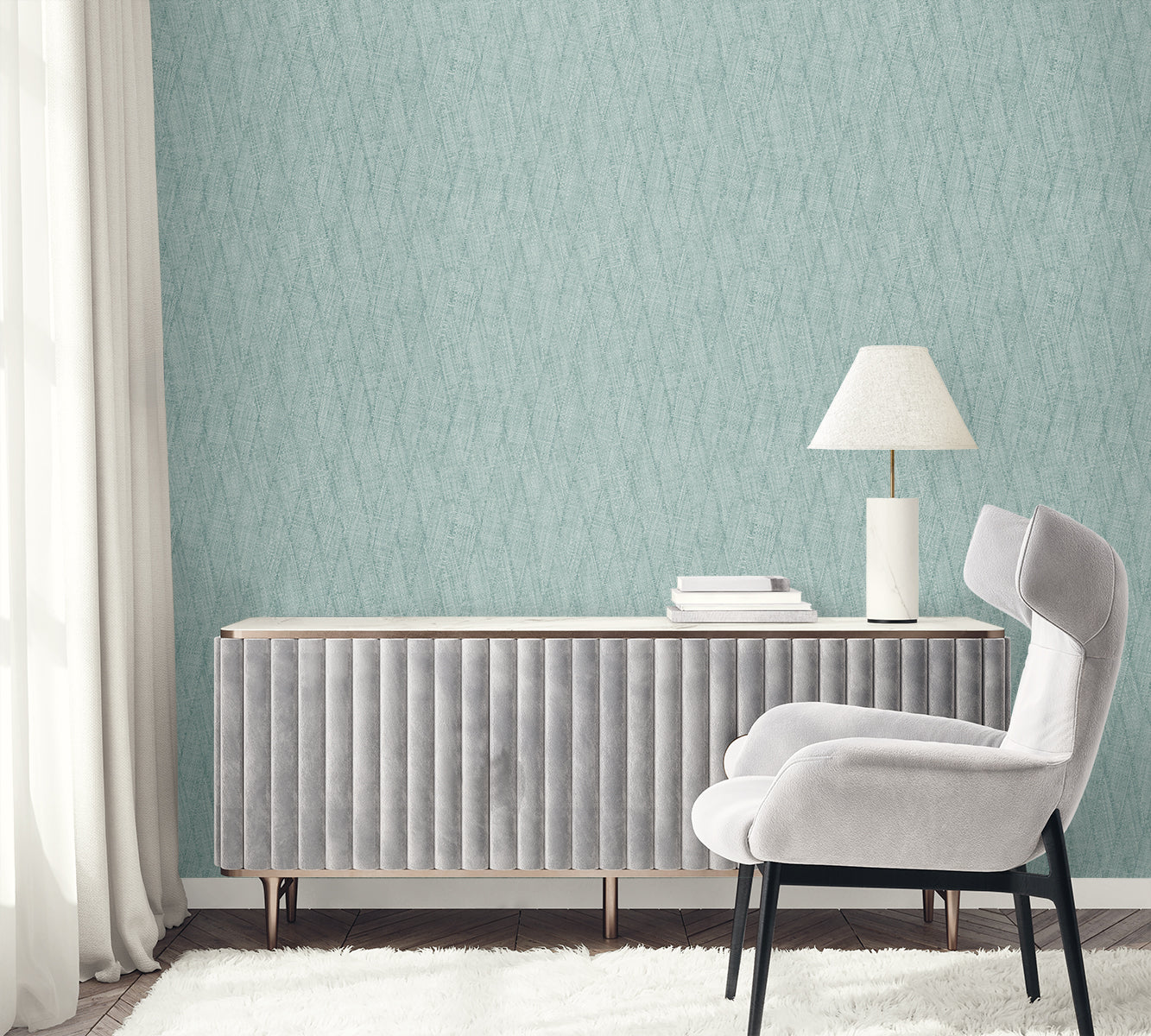 Sun Woven wallpaper in dew drop color - pattern number RA41218 - by Seabrook in the Raffia collection