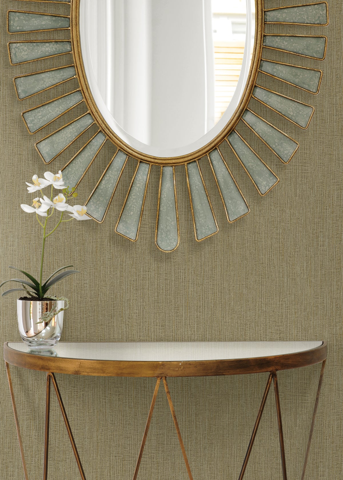 Natural Tether wallpaper in burlap color - pattern number RA41515 - by Seabrook in the Raffia collection