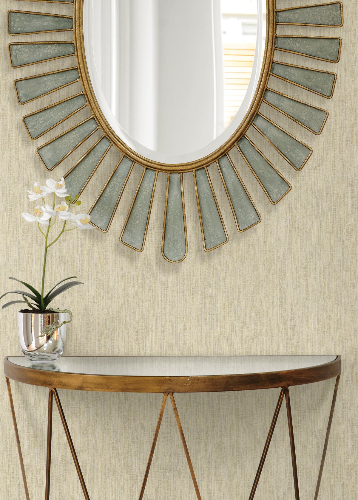 Natural Tether wallpaper in almond color - pattern number RA41519 - by Seabrook in the Raffia collection