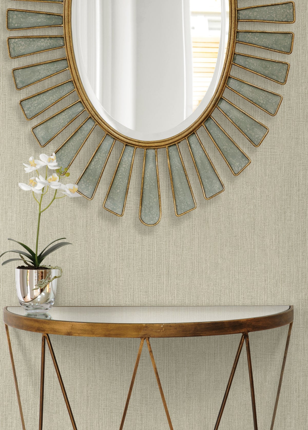 Natural Tether wallpaper in seashell color - pattern number RA41522 - by Seabrook in the Raffia collection