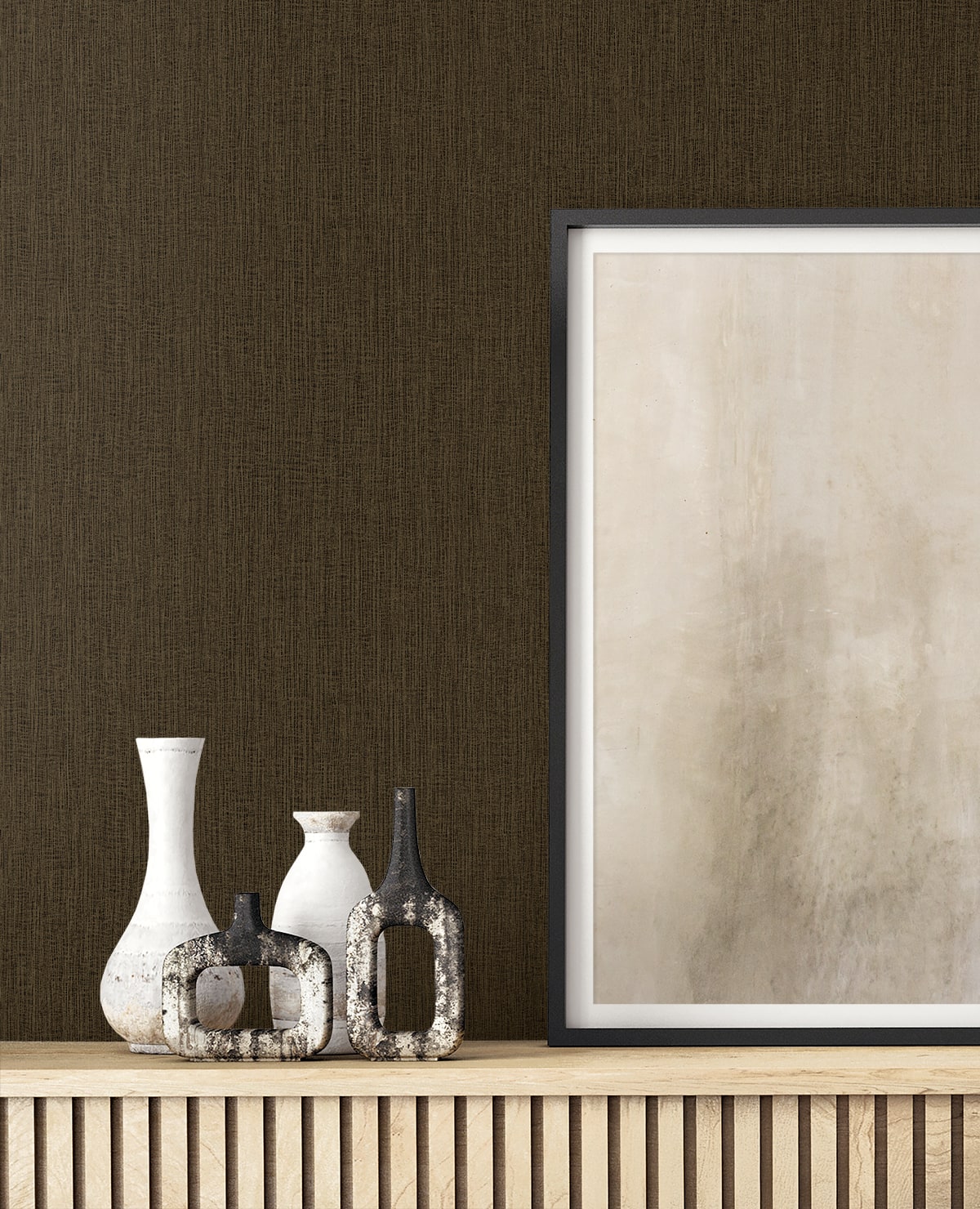 Natural Tether wallpaper in coffee color - pattern number RA41524 - by Seabrook in the Raffia collection