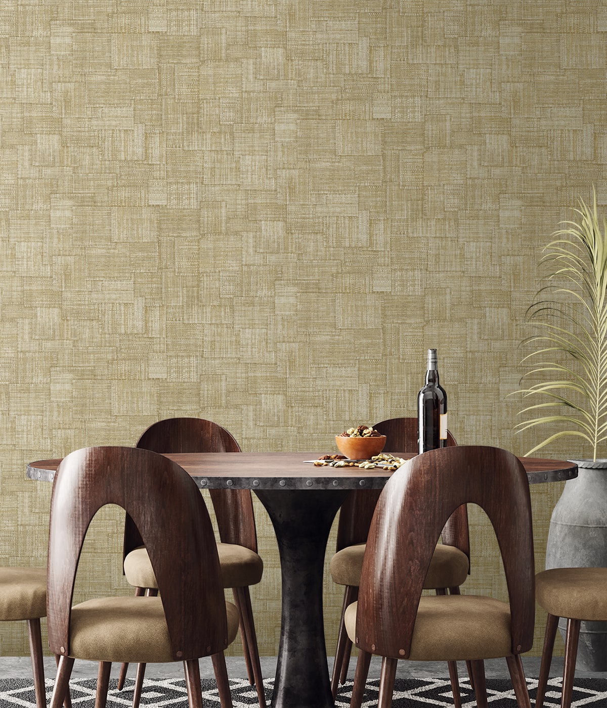 Woven Blocks wallpaper in dune color - pattern number RA41705 - by Seabrook in the Raffia collection