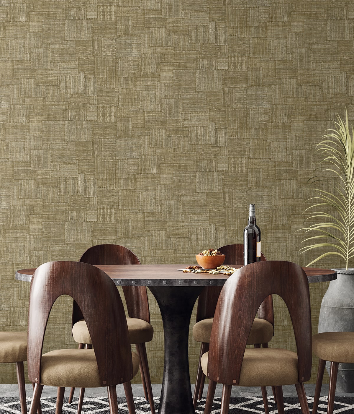 Woven Blocks wallpaper in burlap color - pattern number RA41712 - by Seabrook in the Raffia collection