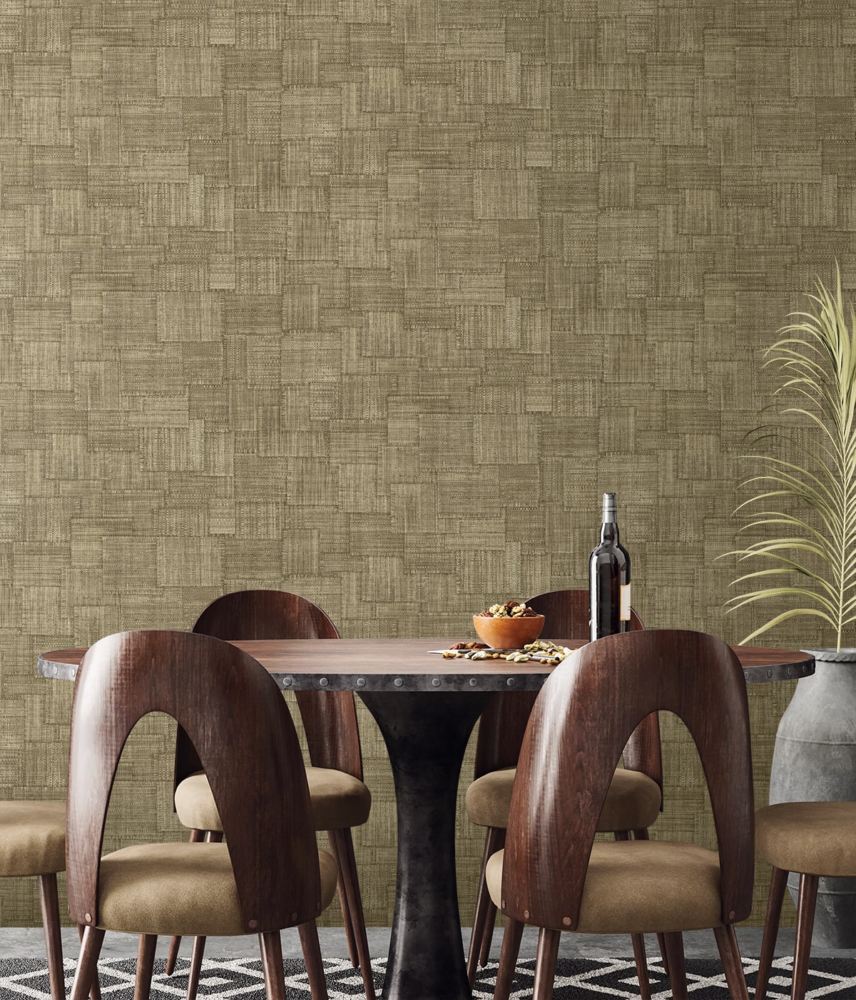 Woven Blocks wallpaper in woodbridge color - pattern number RA41715 - by Seabrook in the Raffia collection