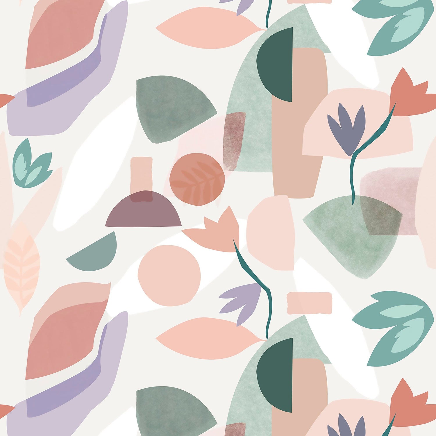 Pieces 4 Panel Mural in multi-colored color - pattern number RB255 - by Grandeco in the Day Dreamers collection