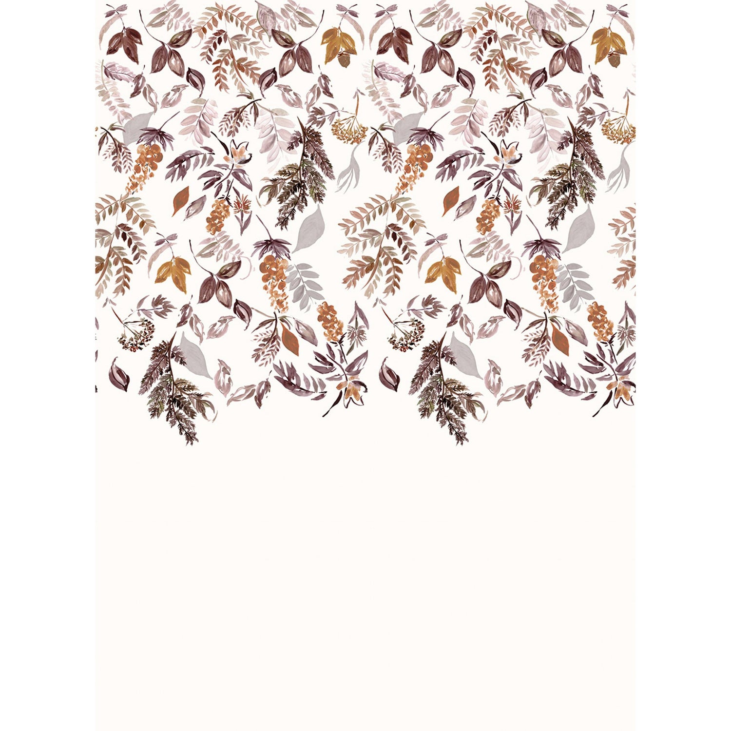 Floral 4 Panel Mural in brown color - pattern number RB278 - by Grandeco in the Day Dreamers collection