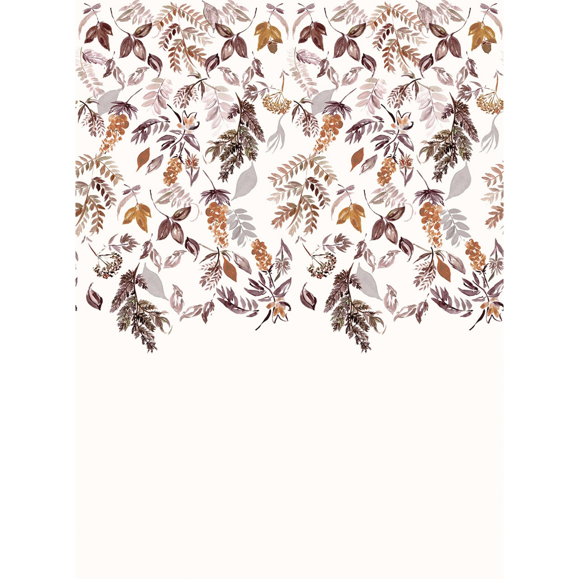 Floral 4 Panel Mural in brown color - pattern number RB278 - by Grandeco in the Day Dreamers collection