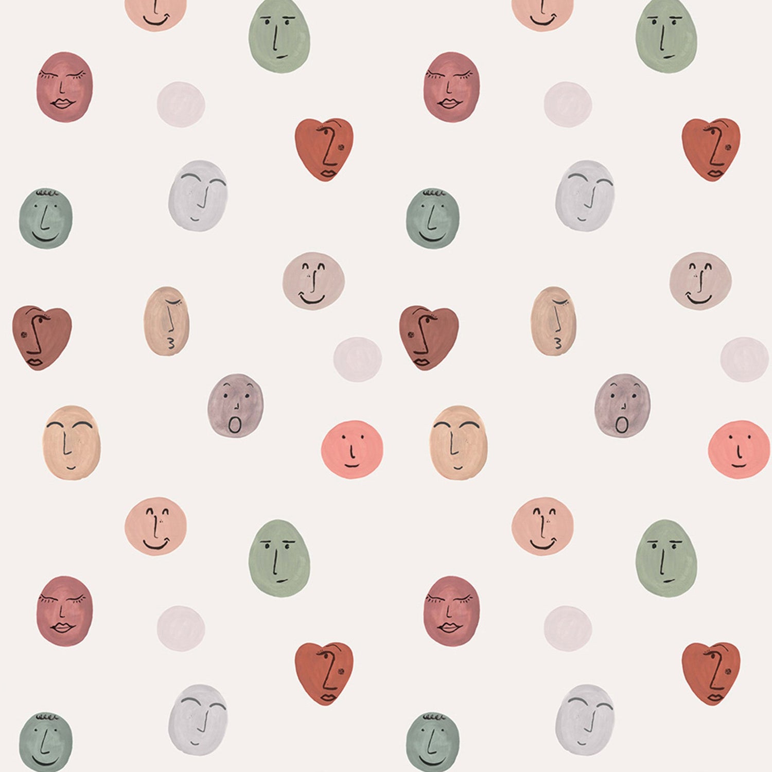 Smileys 4 Panel Mural in multi-colored color - pattern number RB307 - by Grandeco in the Day Dreamers collection