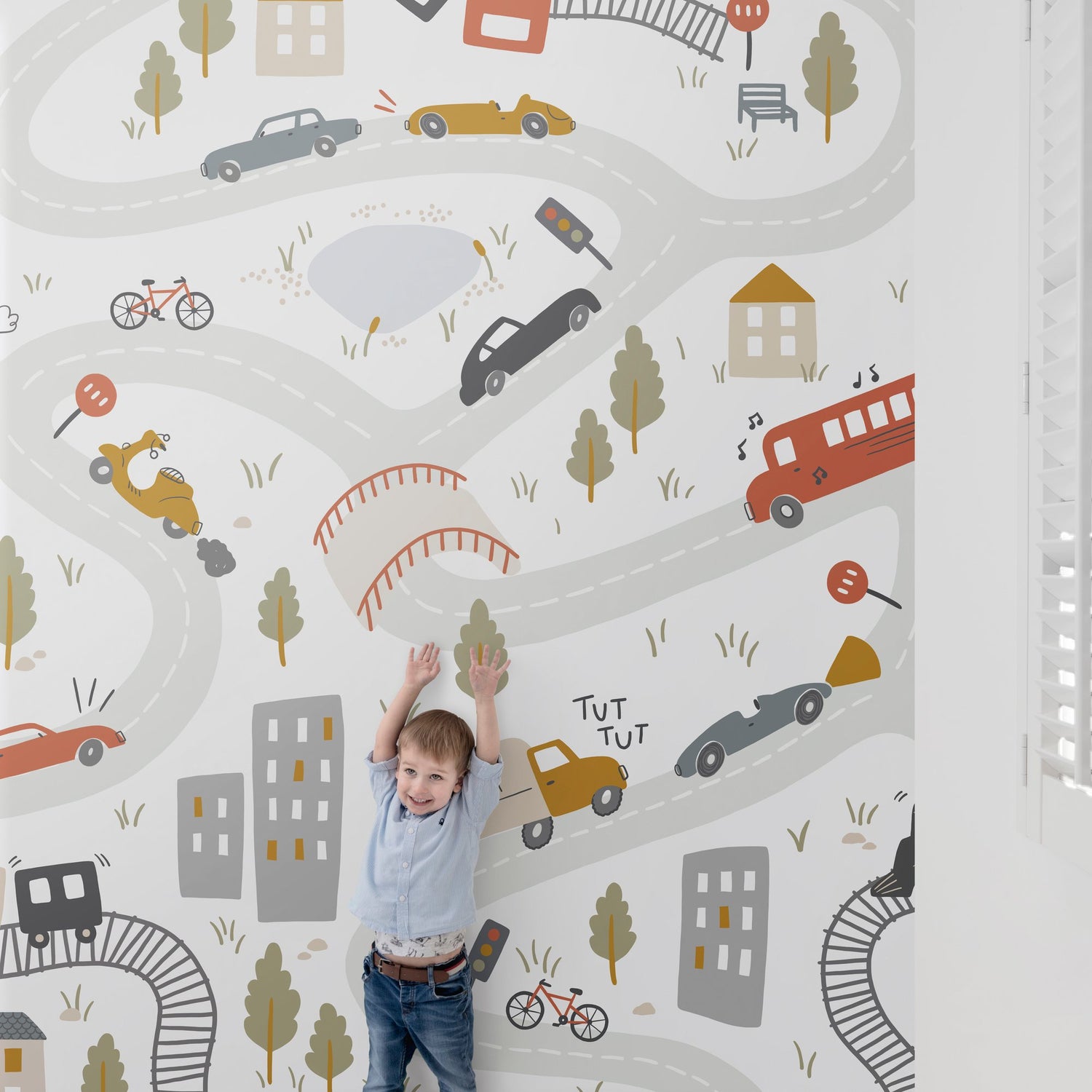 Kids 6 Panel Mural in multi-colored color - pattern number RB383 - by Grandeco in the Day Dreamers collection