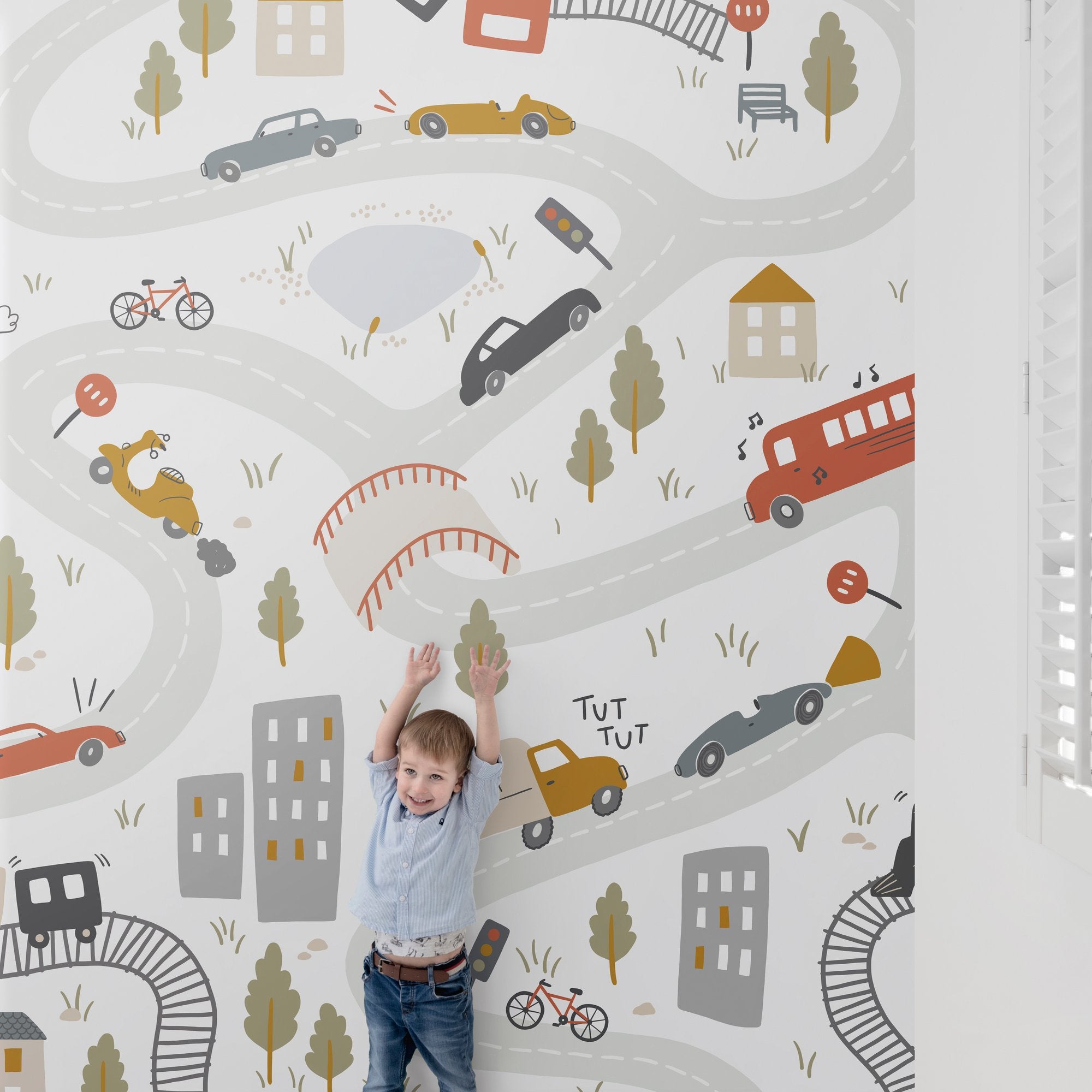 Kids 6 Panel Mural in multi-colored color - pattern number RB383 - by Grandeco in the Day Dreamers collection