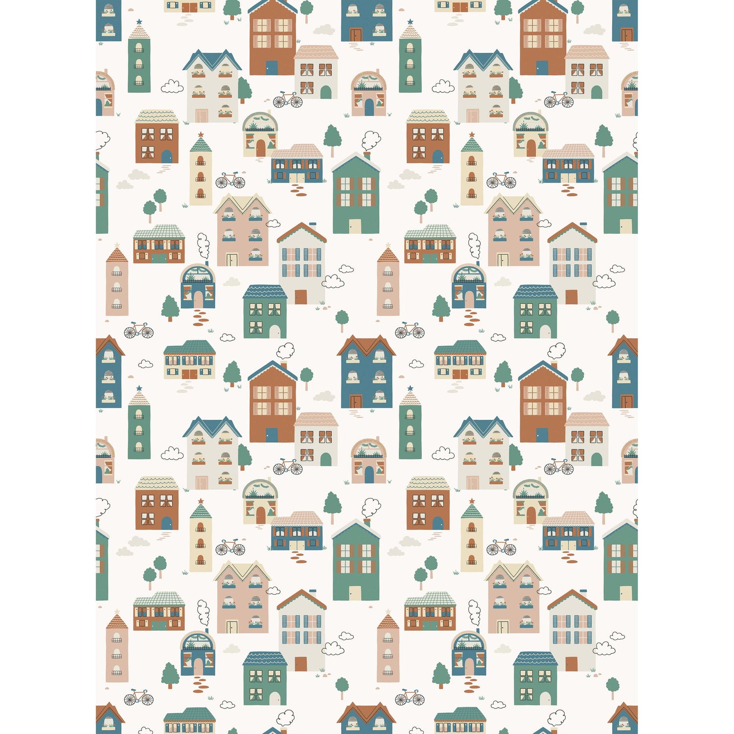 Wood Plain 4 Panel Mural in multi-colored color - pattern number RB393 - by Grandeco in the Day Dreamers collection