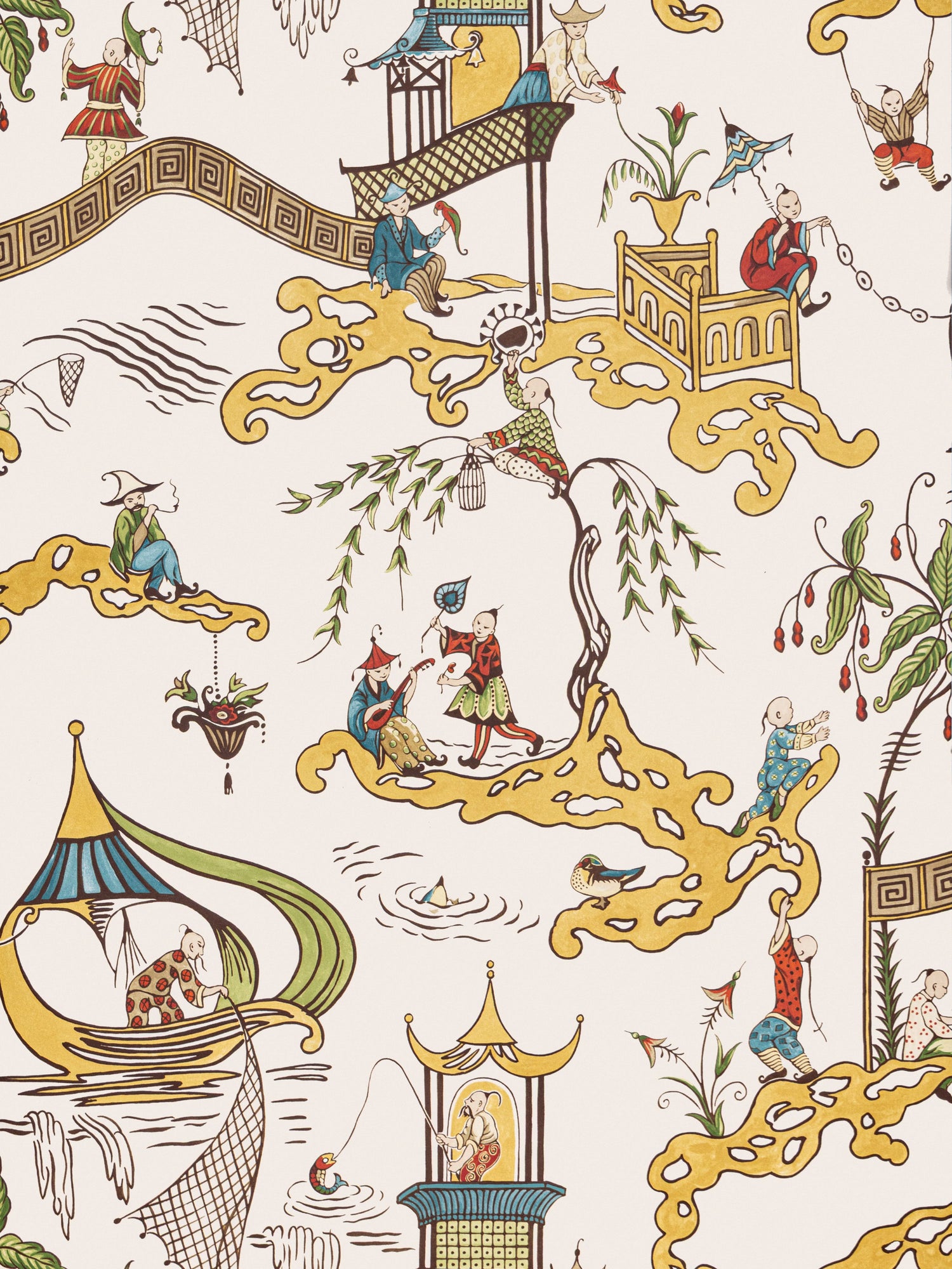 Ping Wallpaper in Cream Multi color - pattern number SC WP16254D0001 - by Scalamandre in the collection