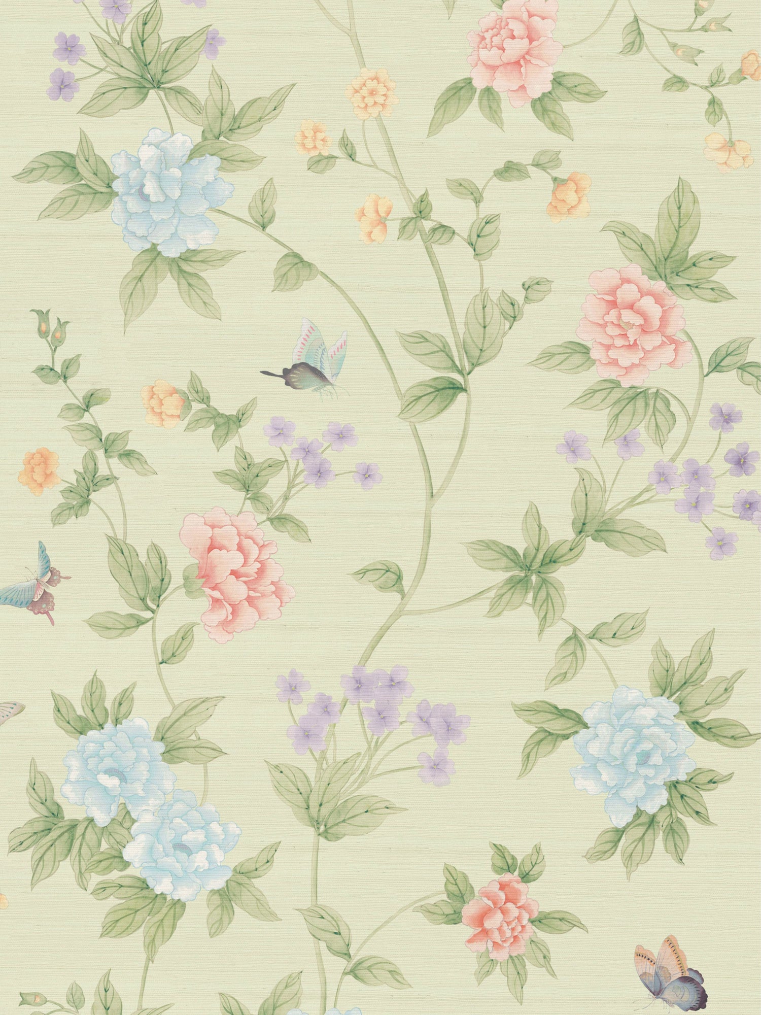 Luoyang Garden Sisal Wallpaper in Mint Garden color - pattern number SC WP88382D0007 - by Scalamandre in the collection