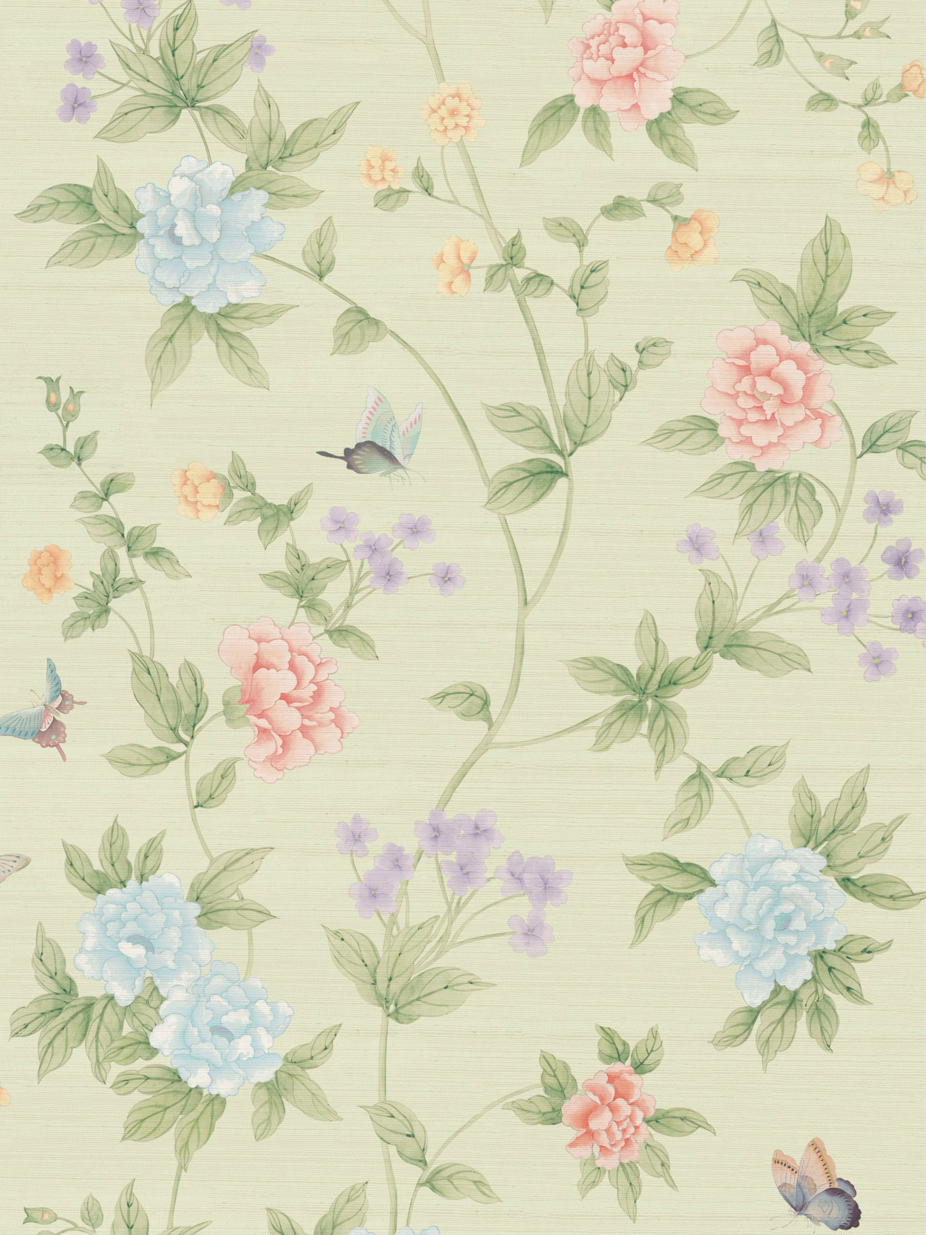 Luoyang Garden Sisal Wallpaper in Mint Garden color - pattern number SC WP88382D0007 - by Scalamandre in the collection
