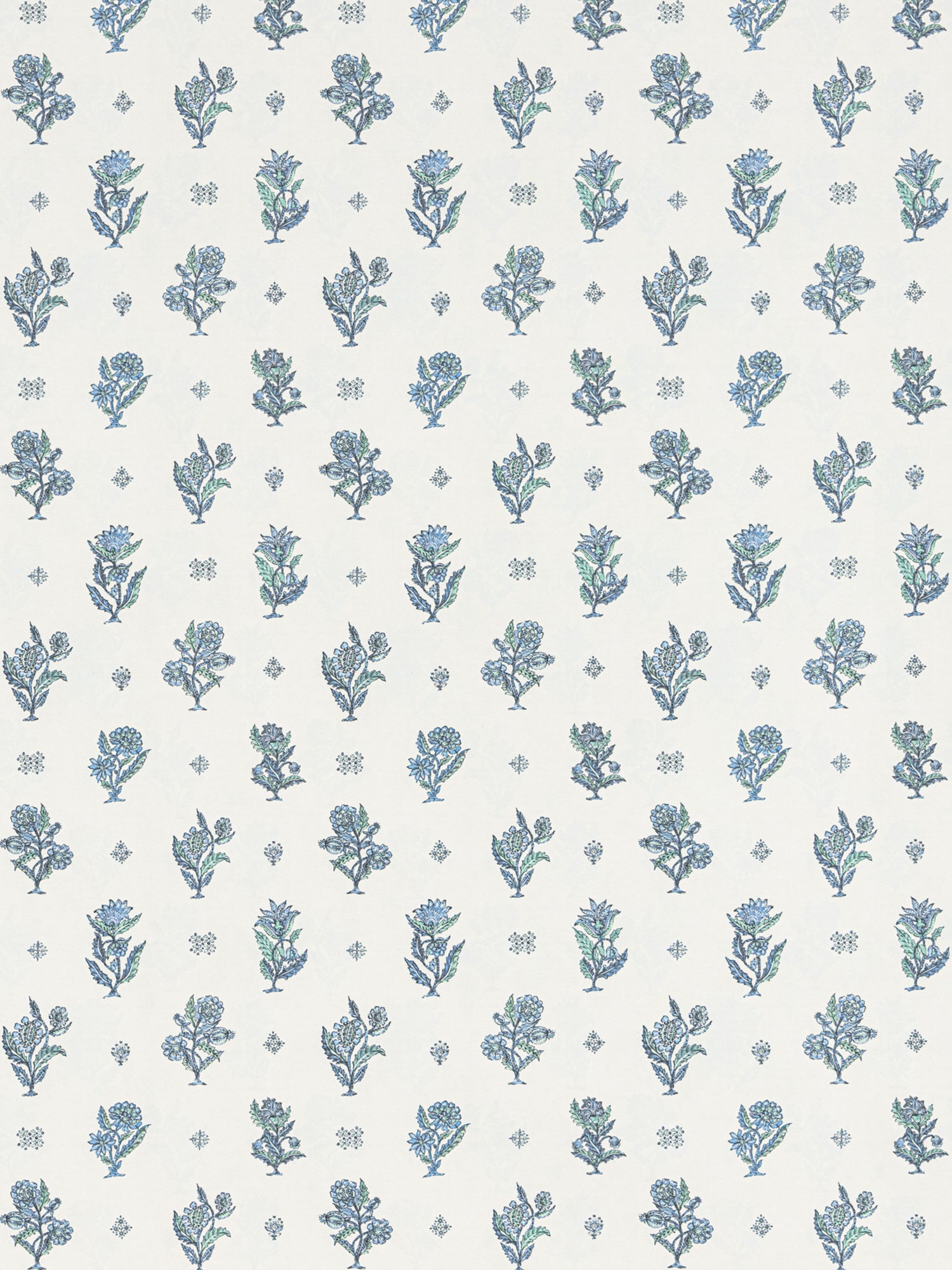 Calico wallpaper in marine teal color - pattern number SC WP88612D0005 - by Scalamandre in the  collection
