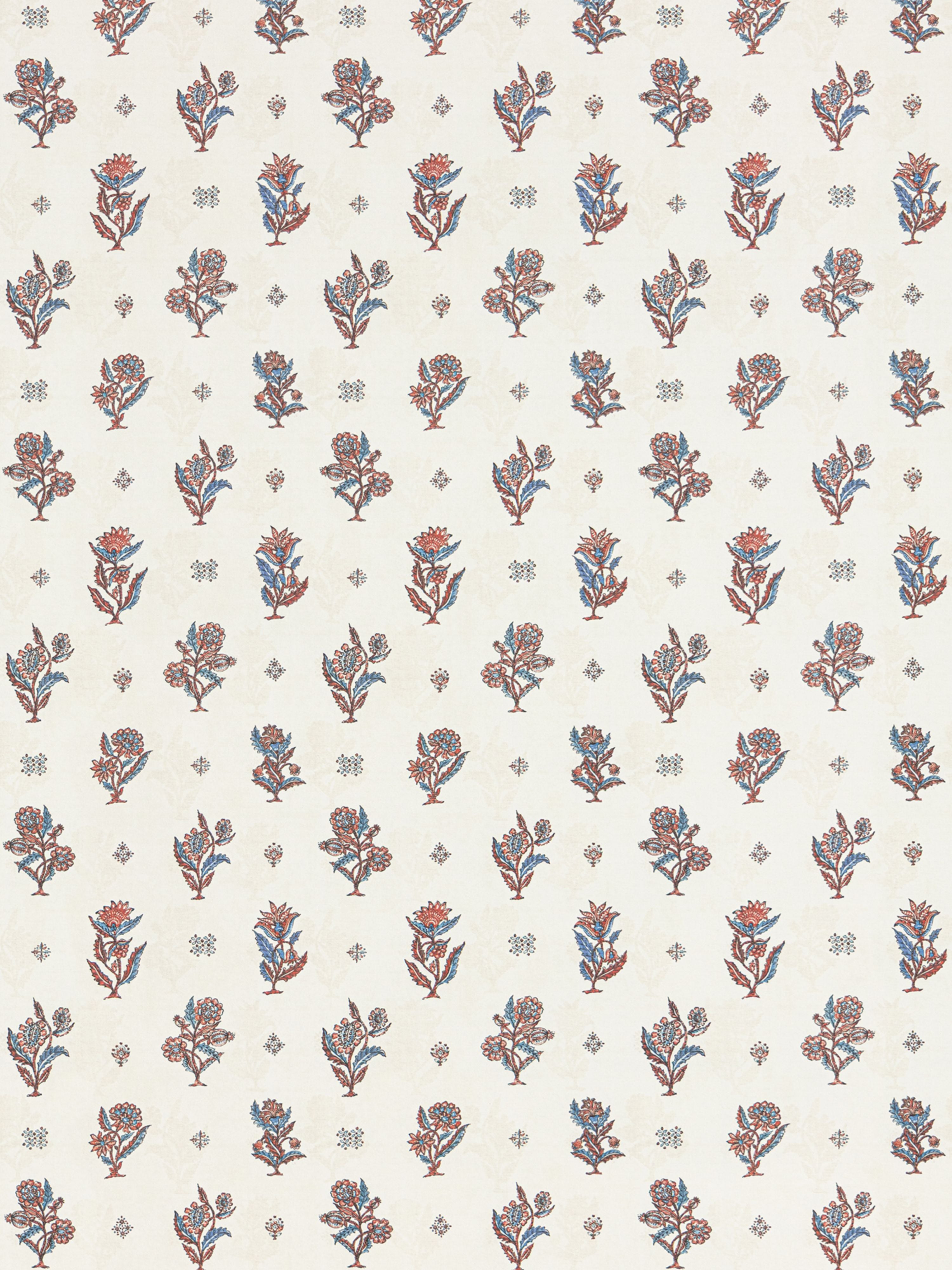 Calico wallpaper in ruby peacock color - pattern number SC WP88612D0007 - by Scalamandre in the  collection
