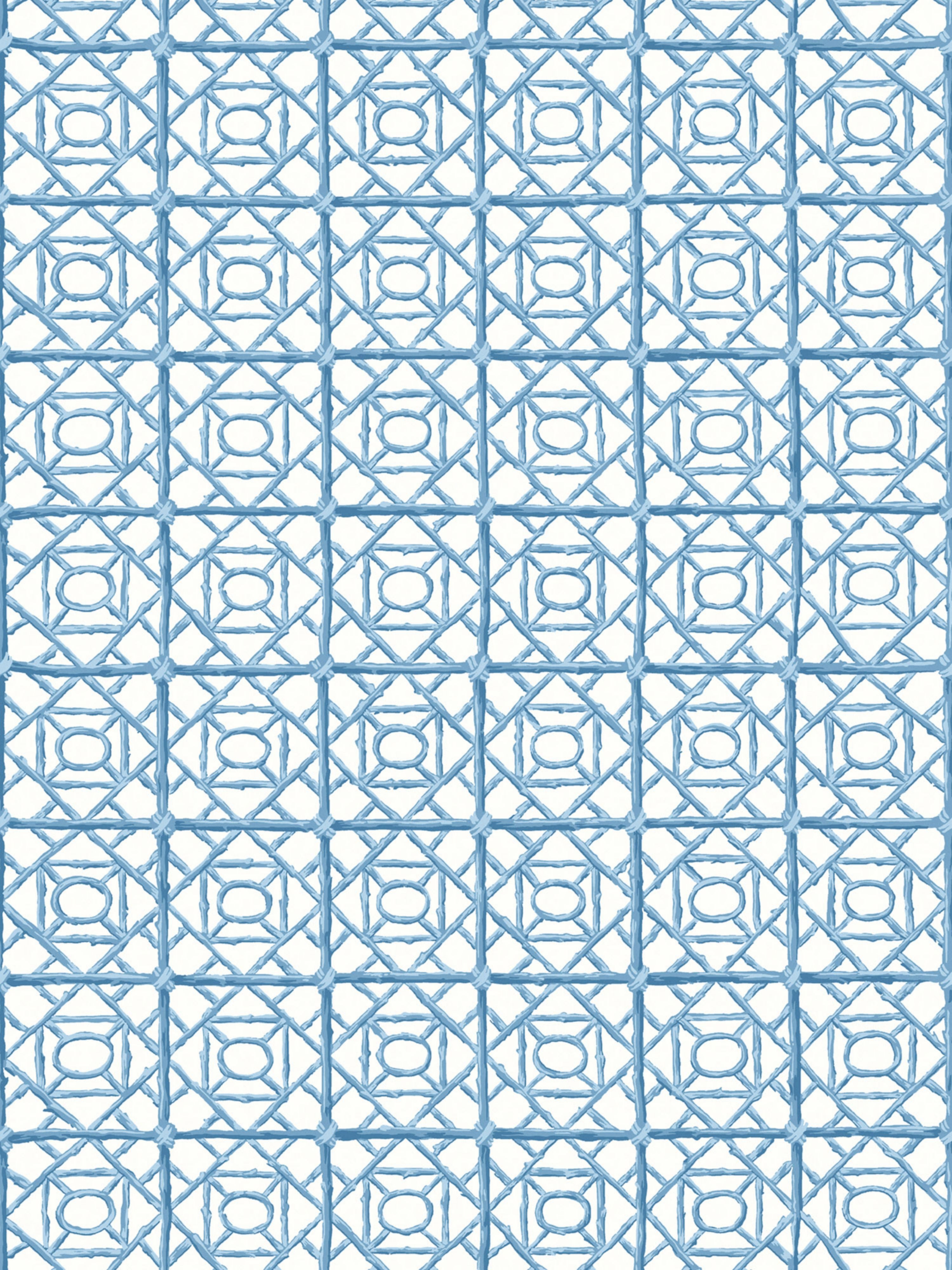 Ormond Fret wallpaper in misty blue color - pattern number SC WP88613D0010 - by Scalamandre in the  collection