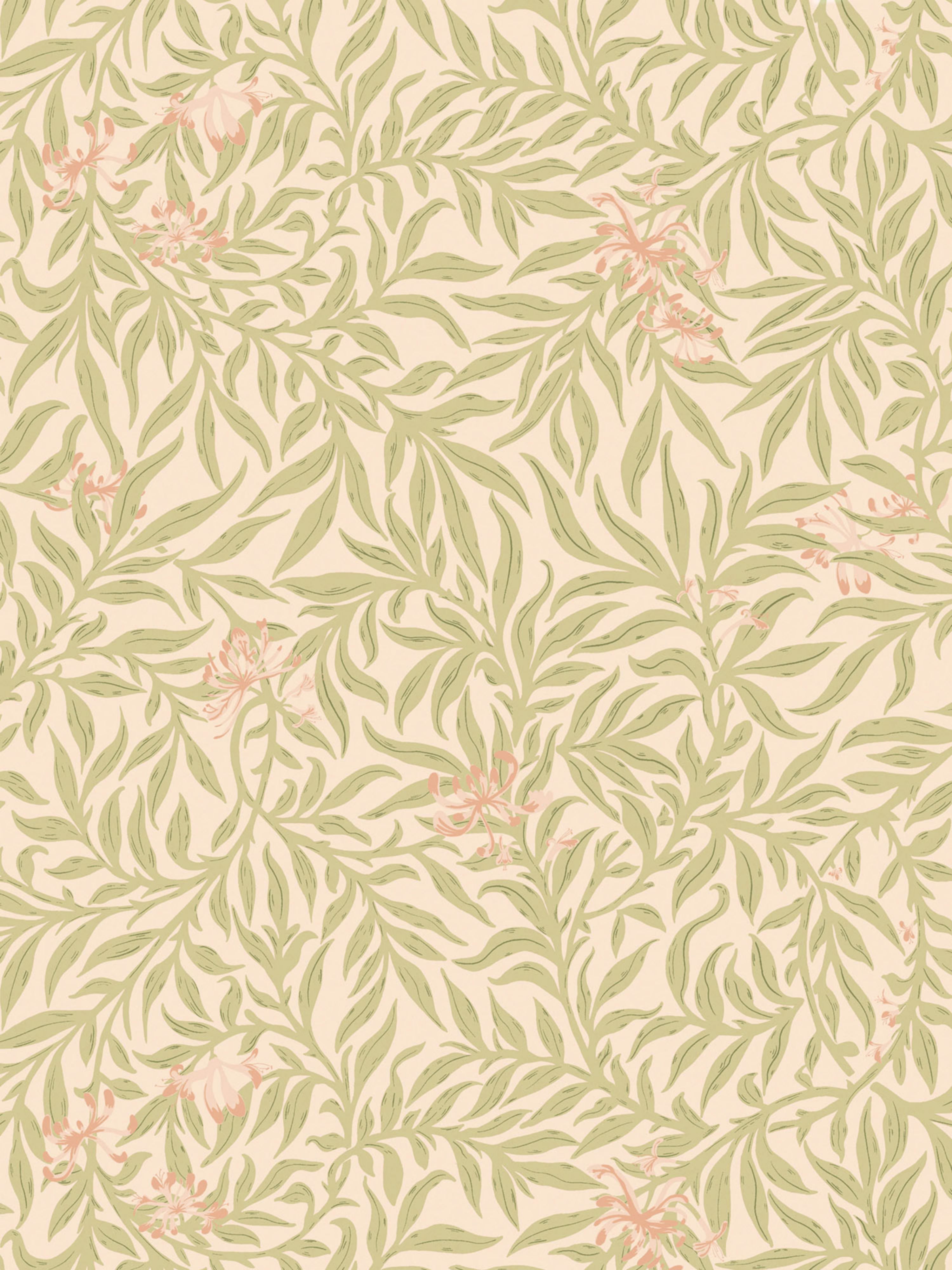 Honeysuckle wallpaper in lime peach color - pattern number SC WP88617D0002 - by Scalamandre in the  collection