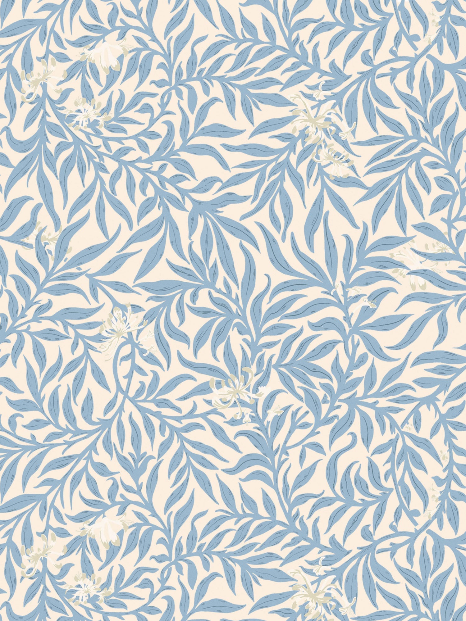 Honeysuckle wallpaper in misty blueberry color - pattern number SC WP88617D0005 - by Scalamandre in the  collection