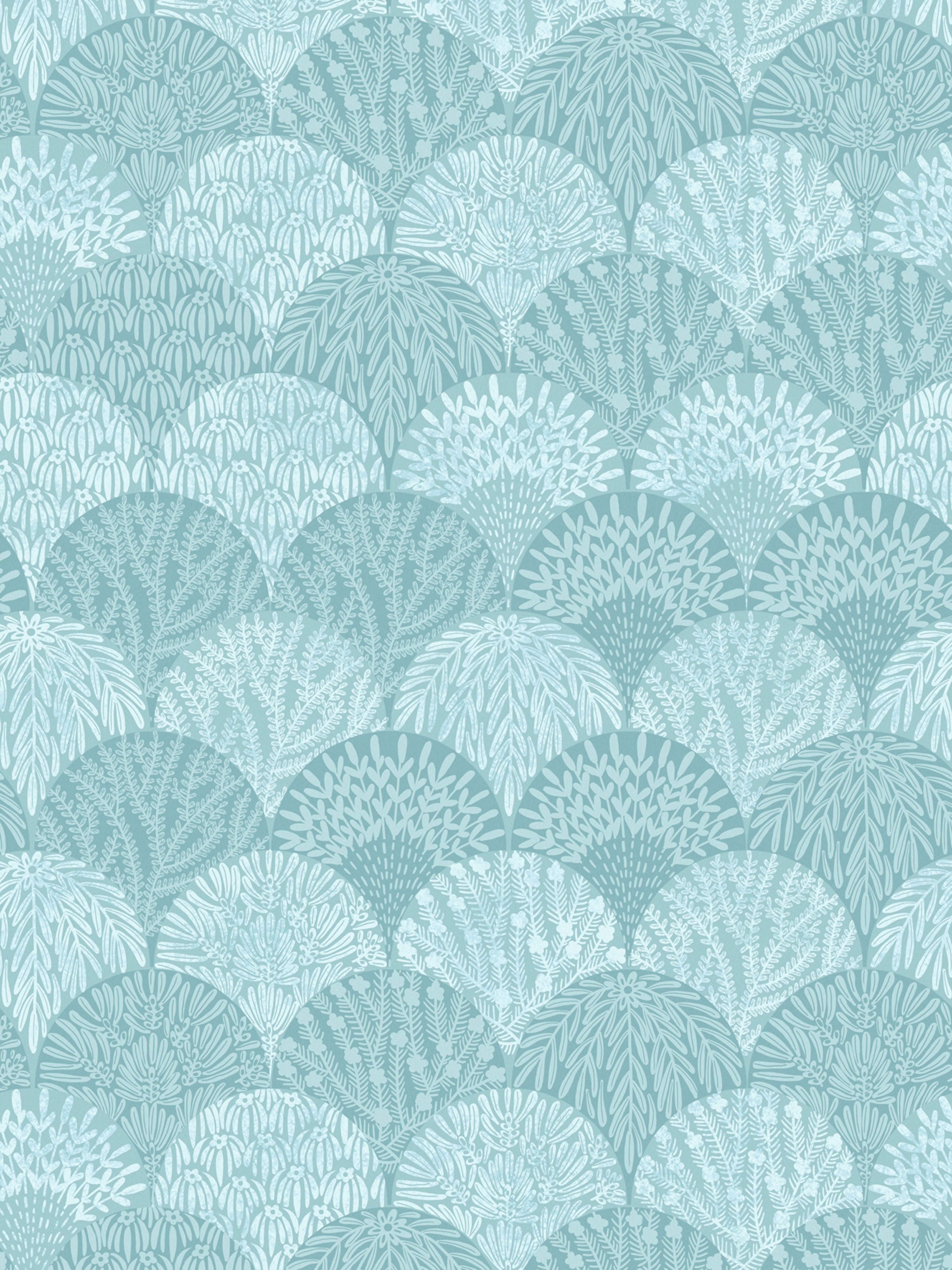 Herb Garden wallpaper in aqua color - pattern number SC WP88618D0005 - by Scalamandre in the  collection