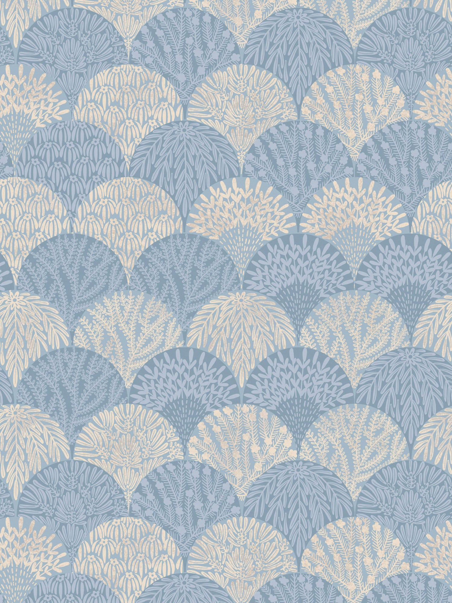 Herb Garden wallpaper in blue shadow color - pattern number SC WP88618D0006 - by Scalamandre in the  collection